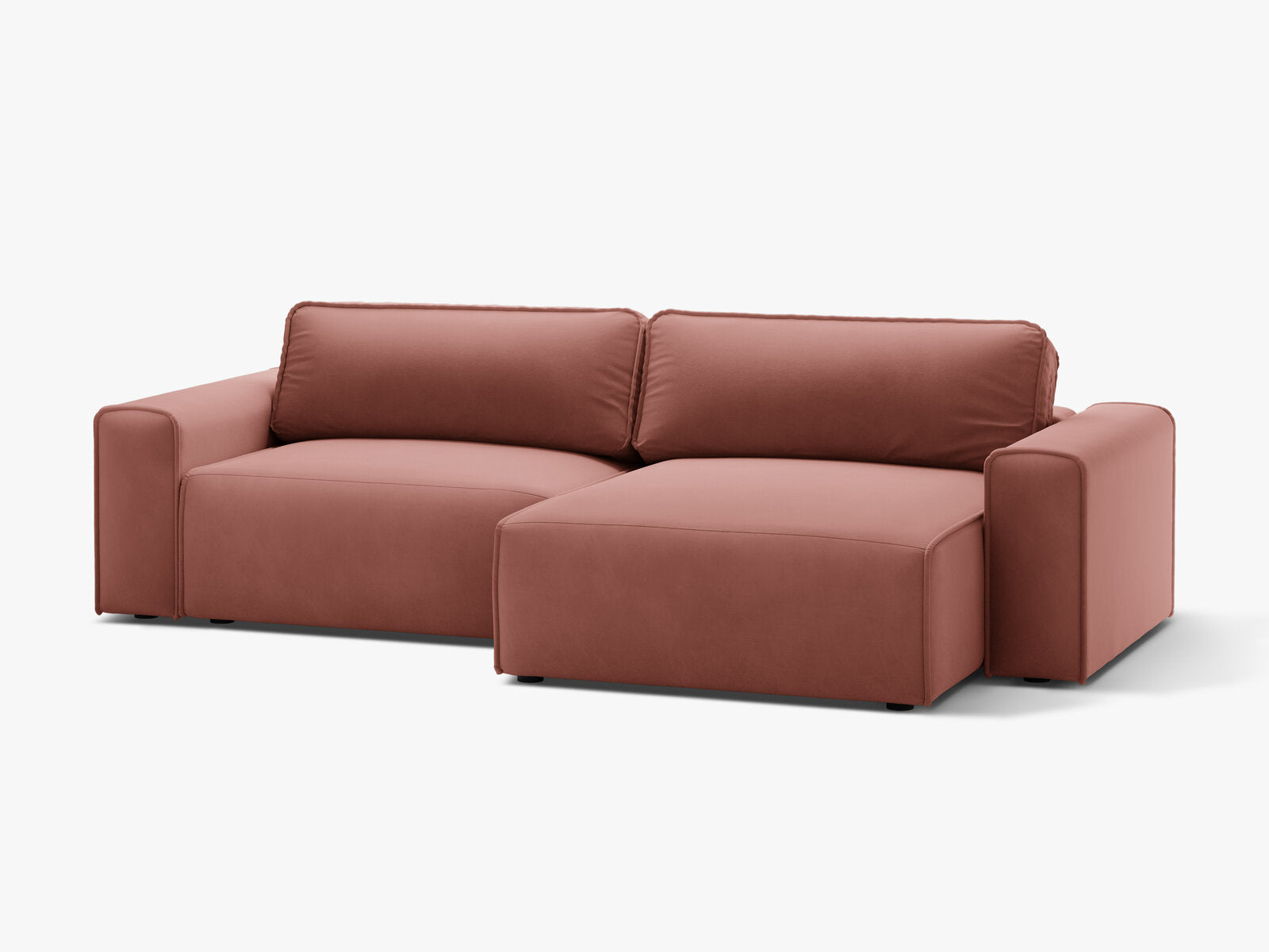 Micadoni Ecksofa Victor 3-Sitzer mit Schlaffunktion Rechts Samt Rosa