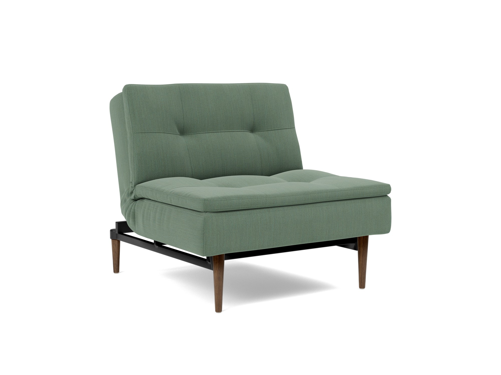 Sessel Dublexo Flachgewebe Elegance 518-Green Beine Styletto Eiche dunkel