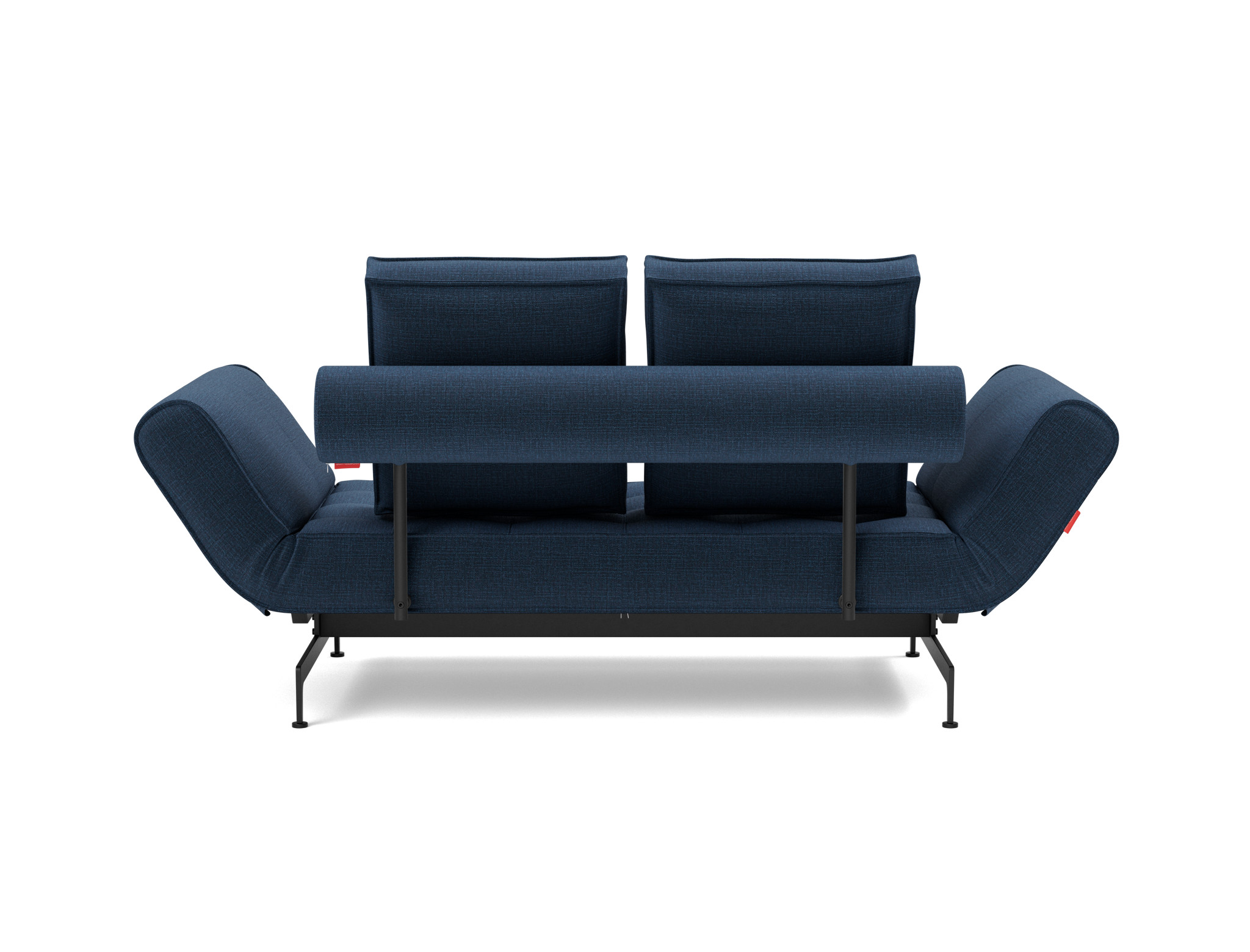 Tagesbett Ghia Chenille Esina 414-Indigo-Blue Beine Laser schwarz