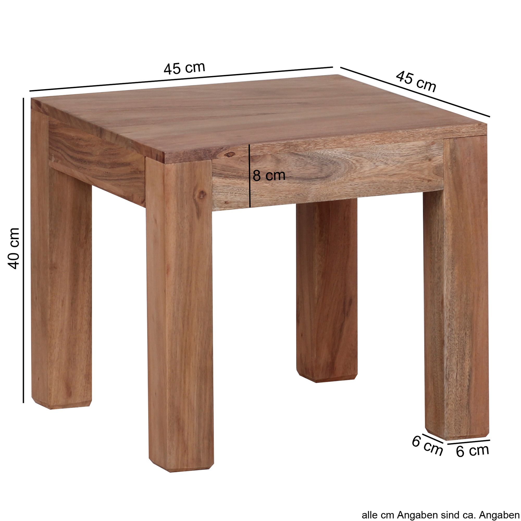 Couchtisch Jevnaker Akazie Massivholz 45 × 45 × 40 cm