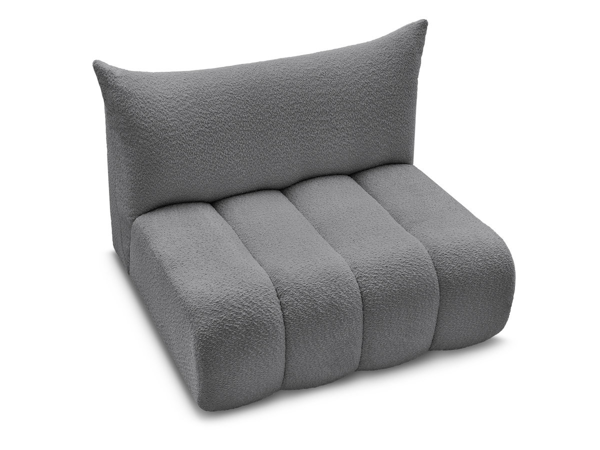 Bobochic Azra Sofamodul 2-Sitzer 120 × 112 cm Bouclé-Stoff Dunkelgrau