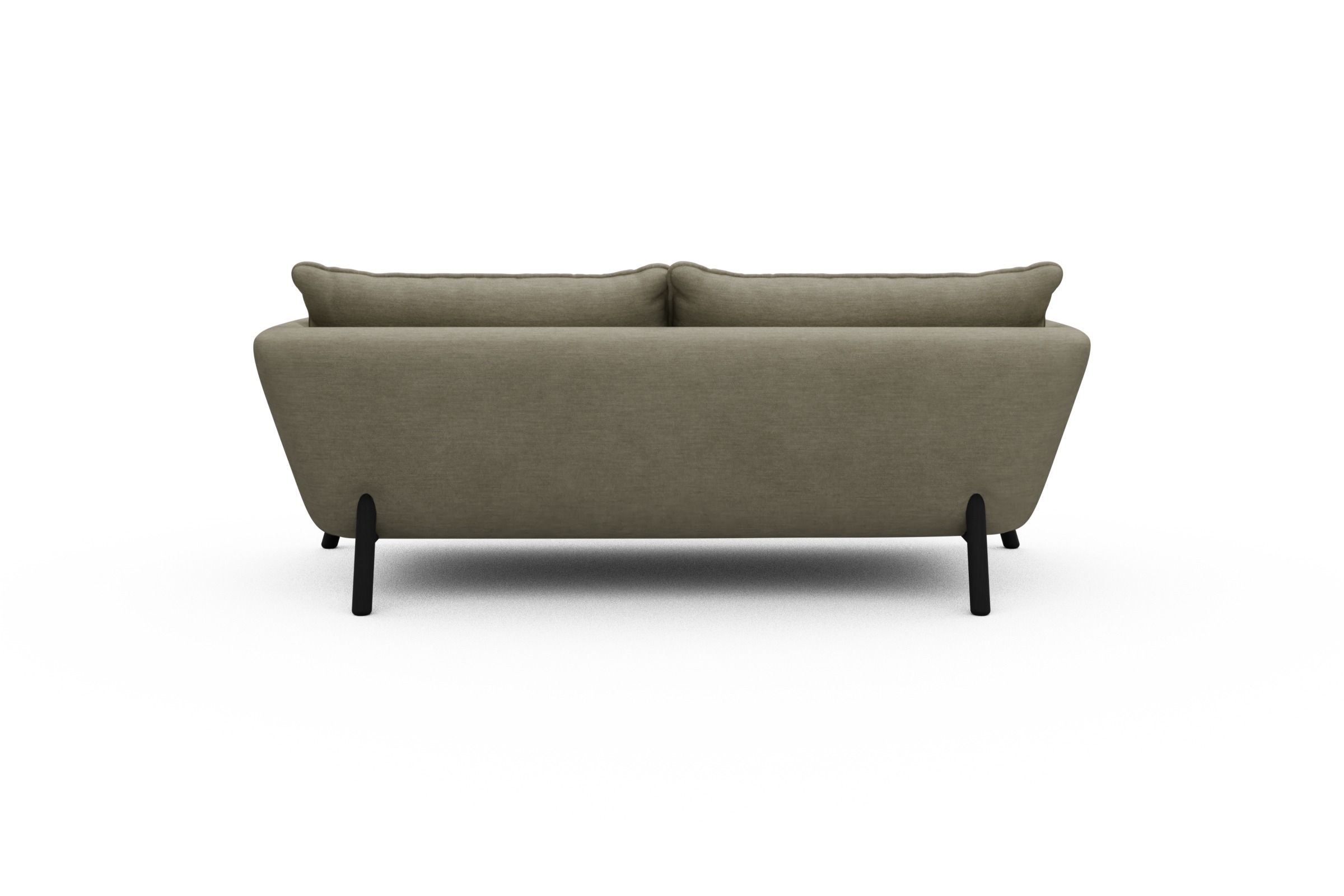 Sofa Emil PREMIUM 2-Sitzer Beinfarbe Eiche Schwarz Vivus-Dusty-Sand