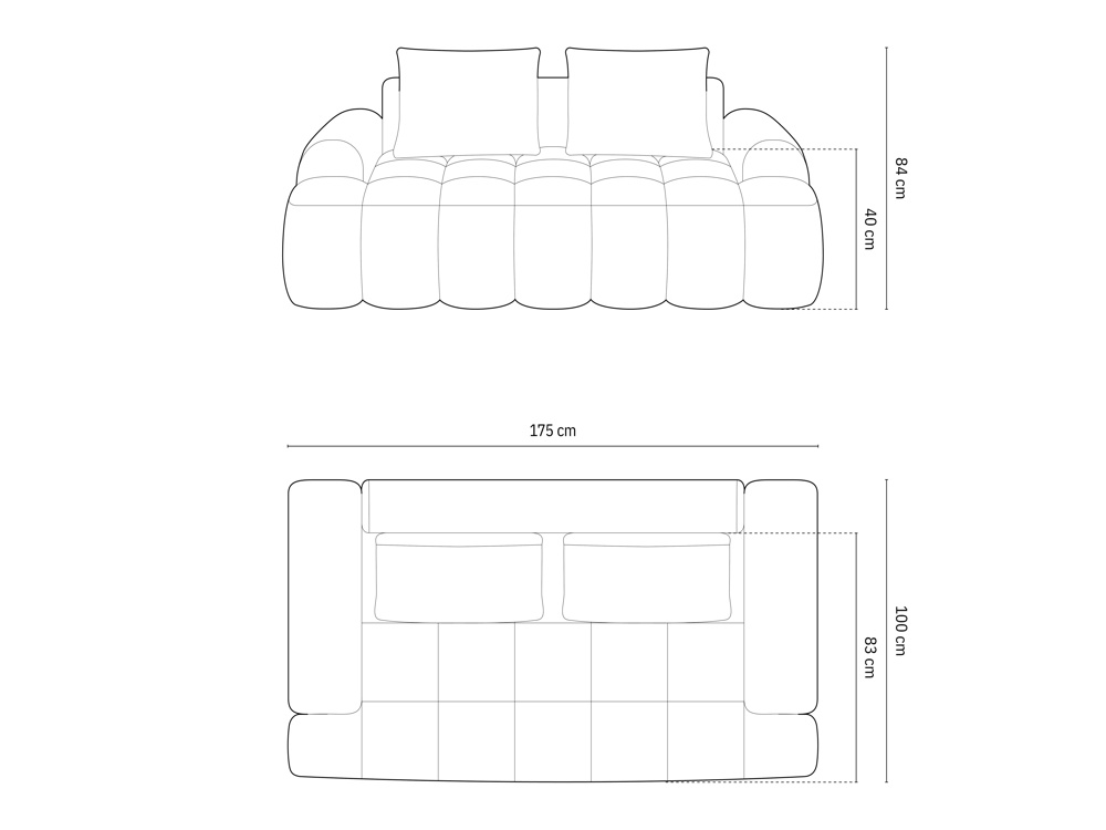 Cosmopolitan Design Sofa Linz 2-Sitzer Strukturierter Stoff Sorella Sand