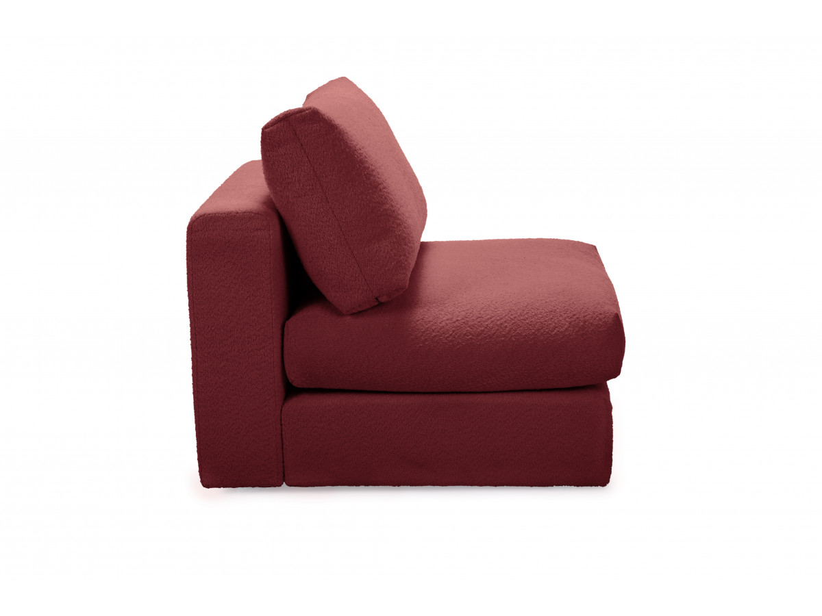 Bobochic Paris Sofamodul 1-Sitzer Bouclé-Stoff Rot