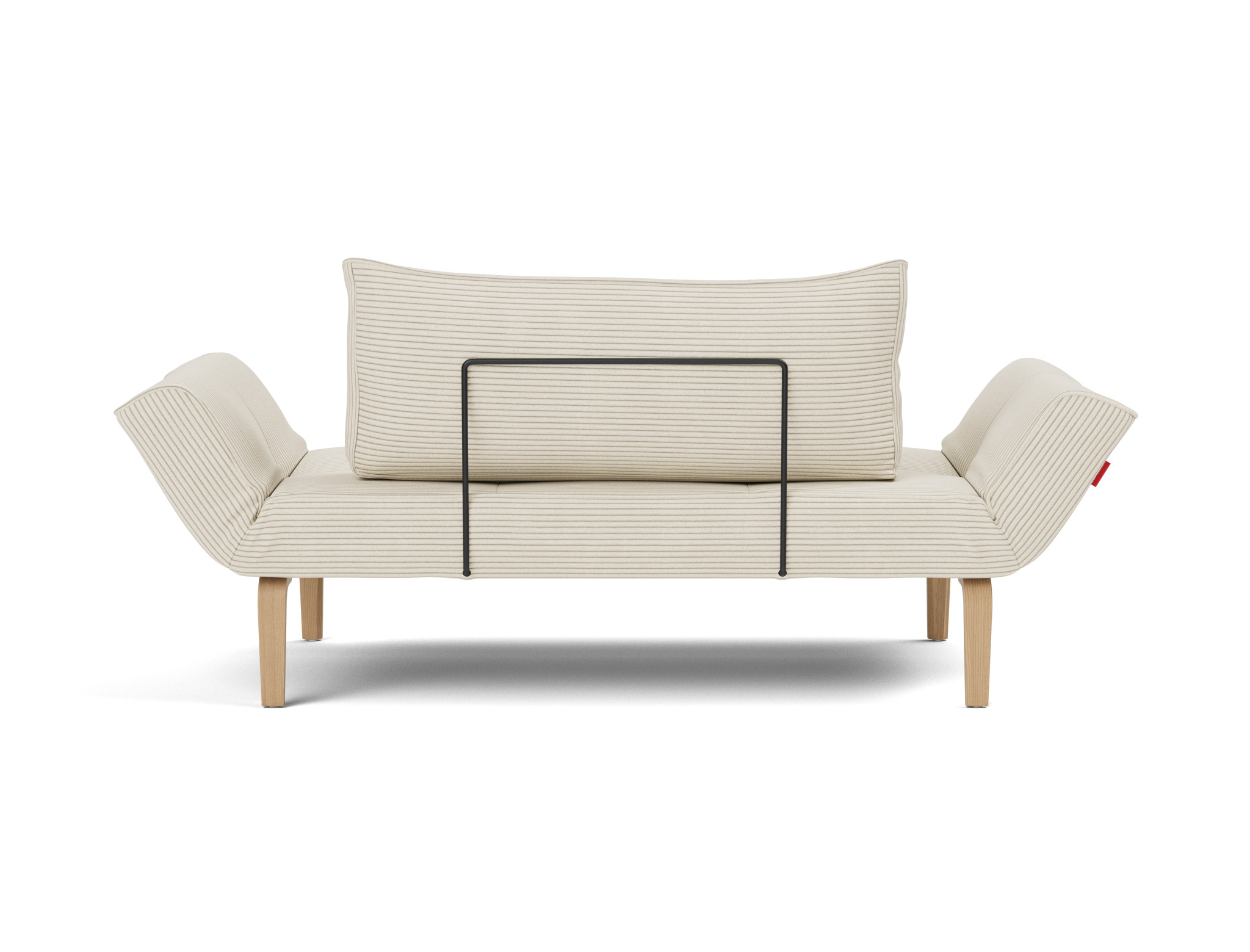 Tagesbett Zeal Kord Corduroy 594-Ivory Beine Bow Eiche