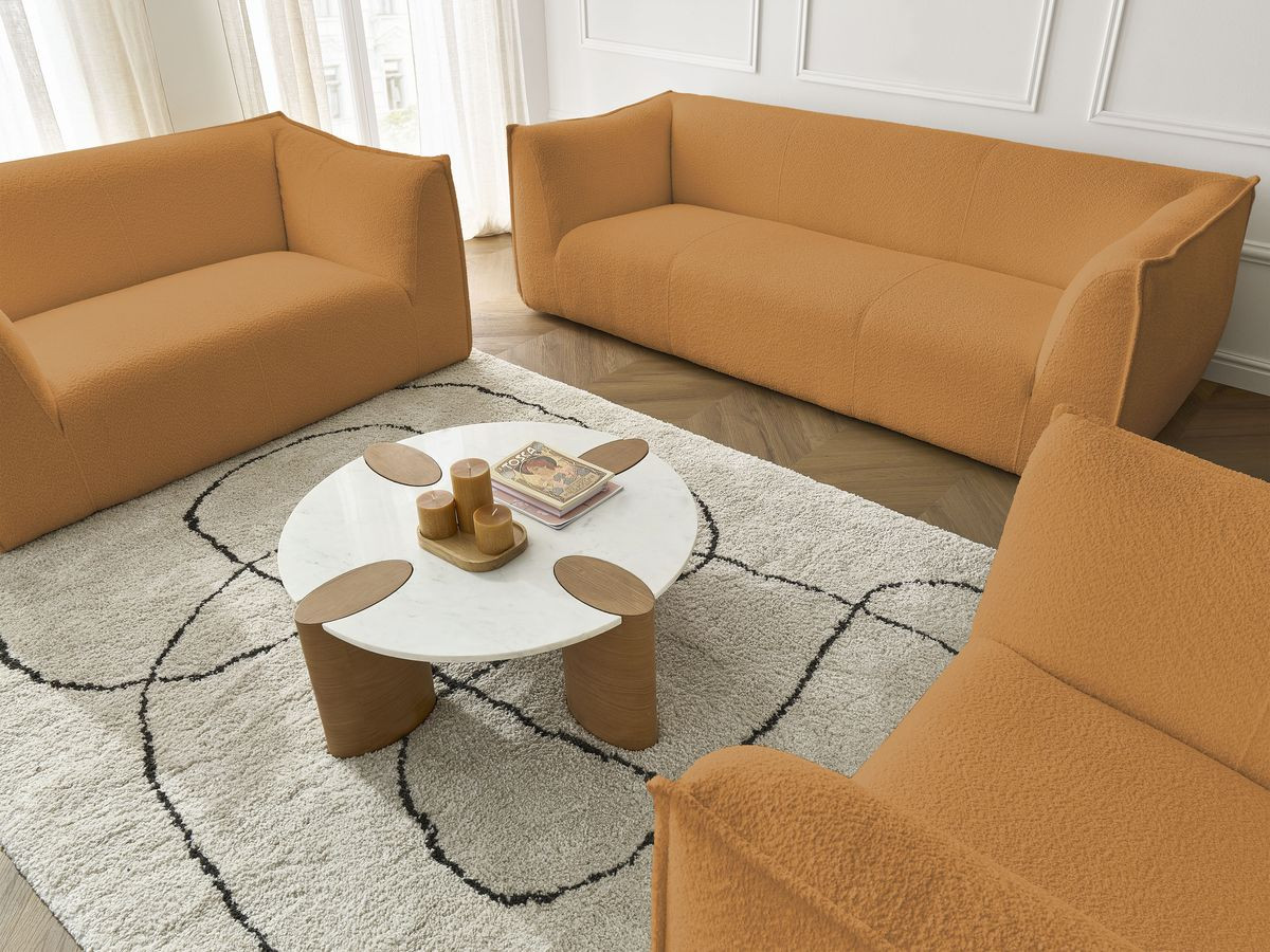 Bobochic Giorgia Sofa 5-Sitzer 534 × 100 cm Bouclé-Stoff Gelb