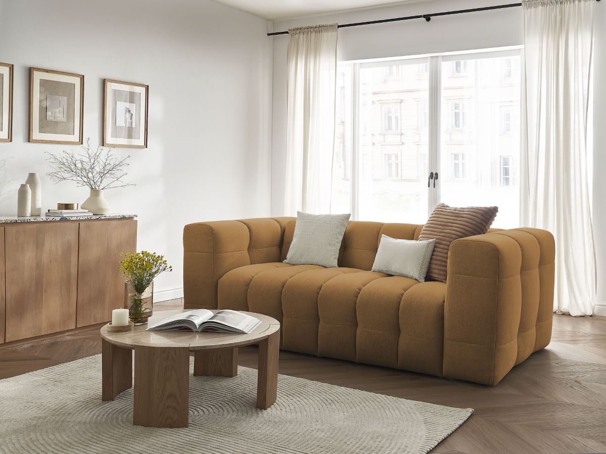 Bobochic Cloud Schlafsofa 3-Sitzer Stoff Gelb