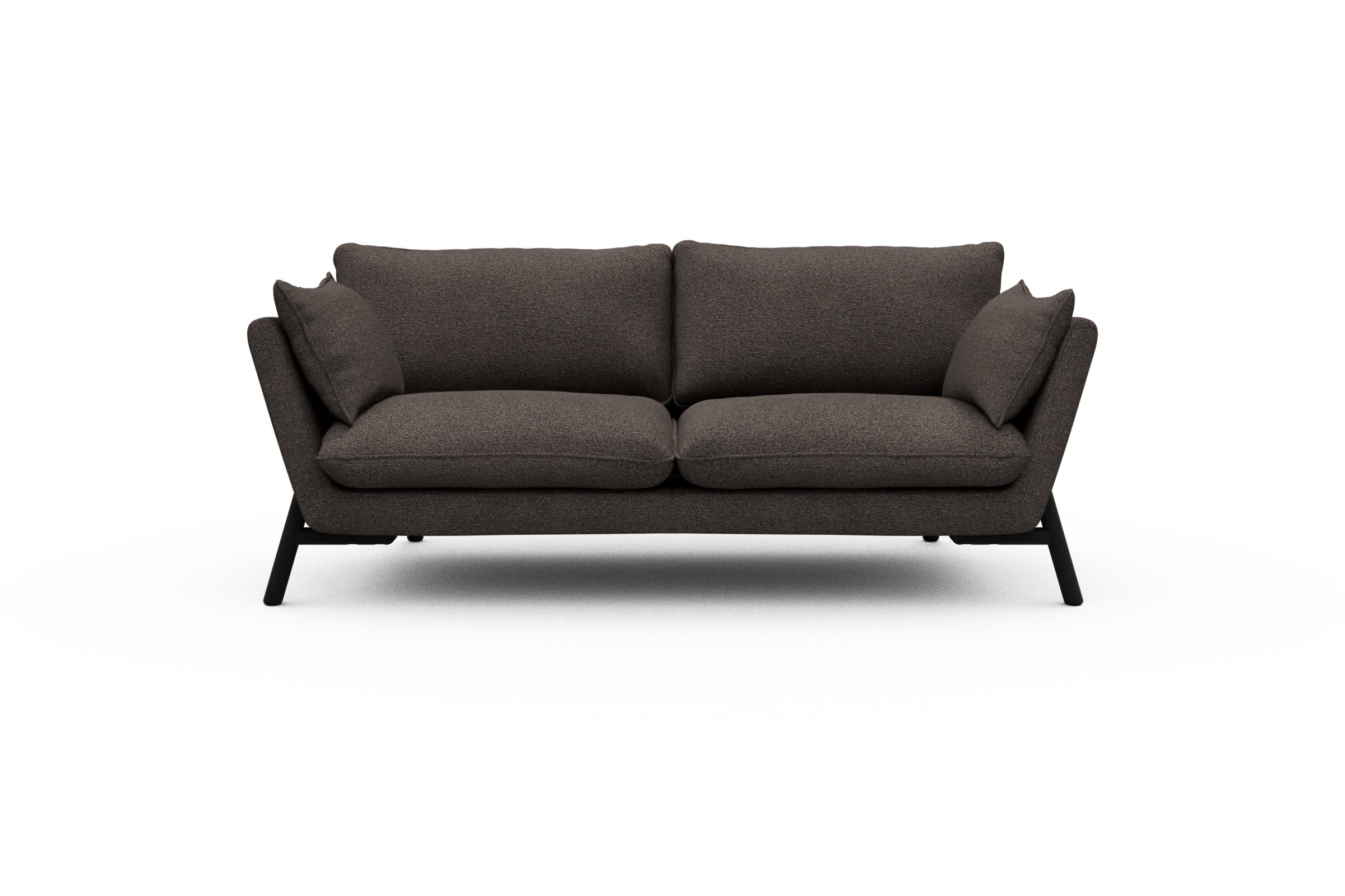 Skandi Home Sofa Emil 2-Sitzer Beinfarbe Eiche Schwarz Boucle-Taupe moebelfaktor