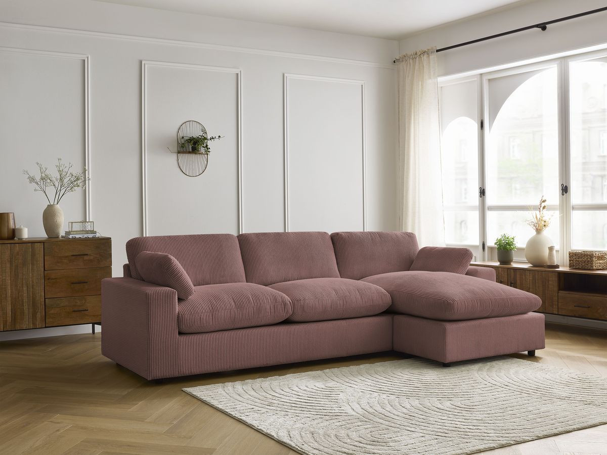 Bobochic Belair Ecksofa 280 × 139 cm Cordsamt Rosa