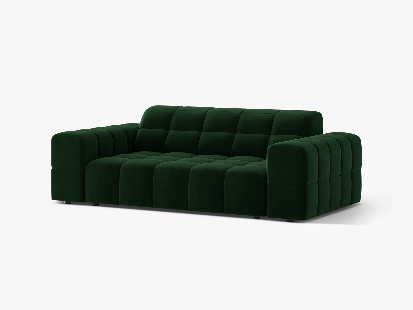 Micadoni Jennifer Sofa 2-Sitzer Samt Bluvel Flaschengrün