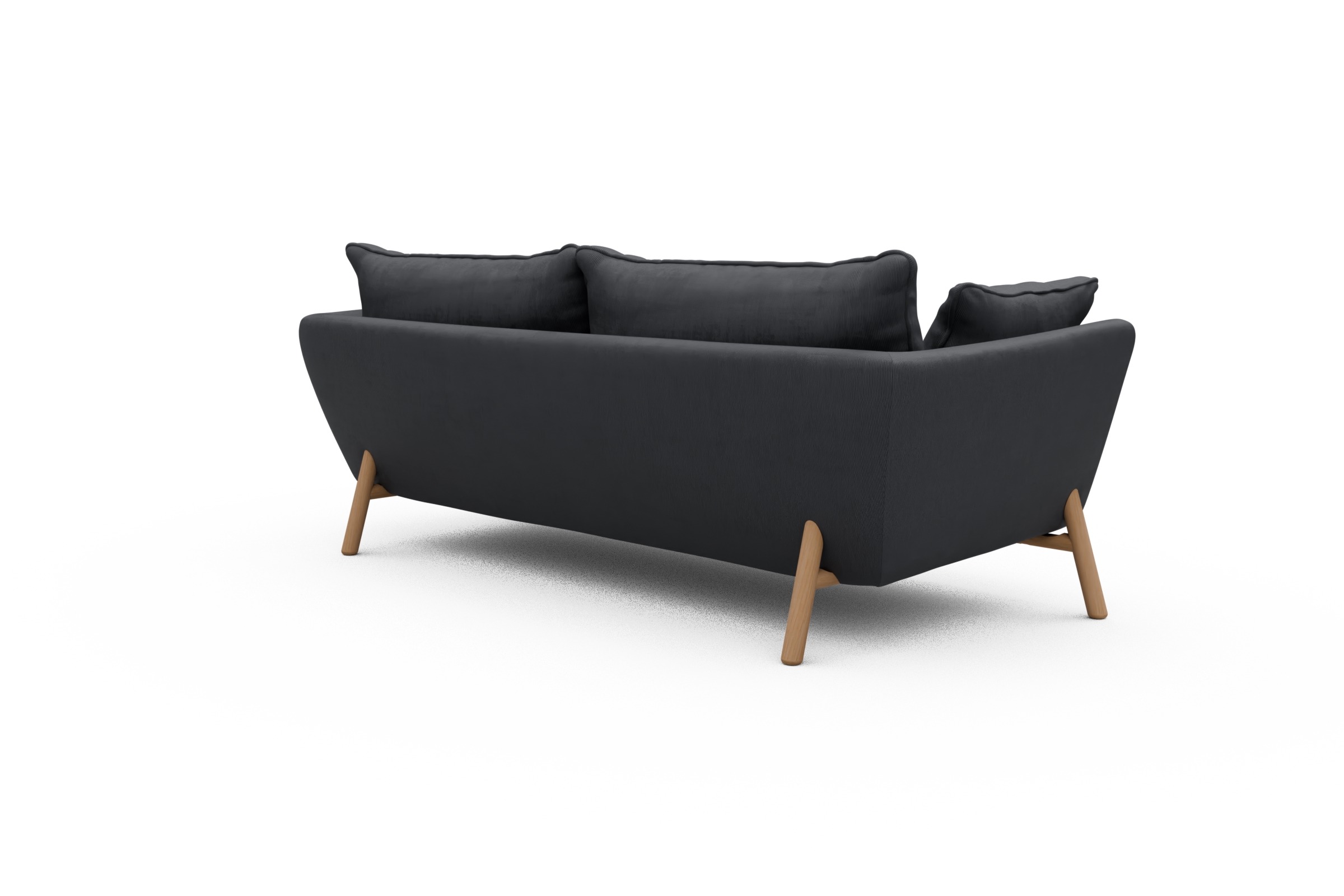 Sofa Emil PREMIUM 3-Sitzer Beinfarbe Eiche Natur Cordufine-Slate-Grey