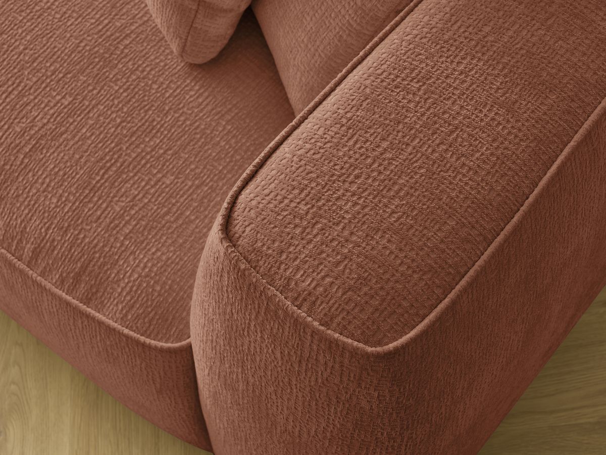 Bobochic Leopold Sofa 3-Sitzer Strukturstoff Orange Armlehne rechts