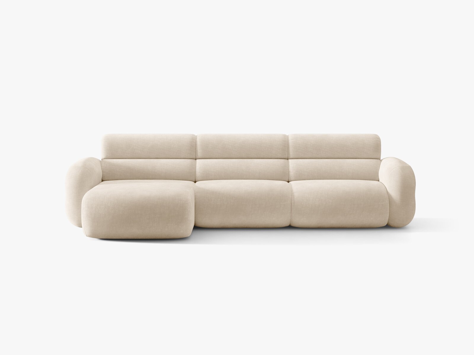 Micadoni Neo Ecksofa 4-Sitzer Links Chenille Golden Helles Beige