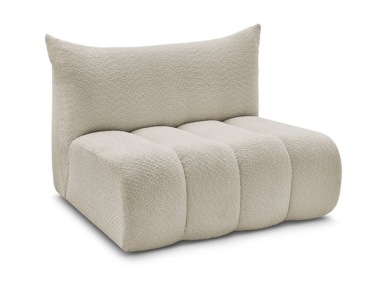 Bobochic Azra Sofamodul 2-Sitzer 120 × 112 cm Bouclé-Stoff Beige