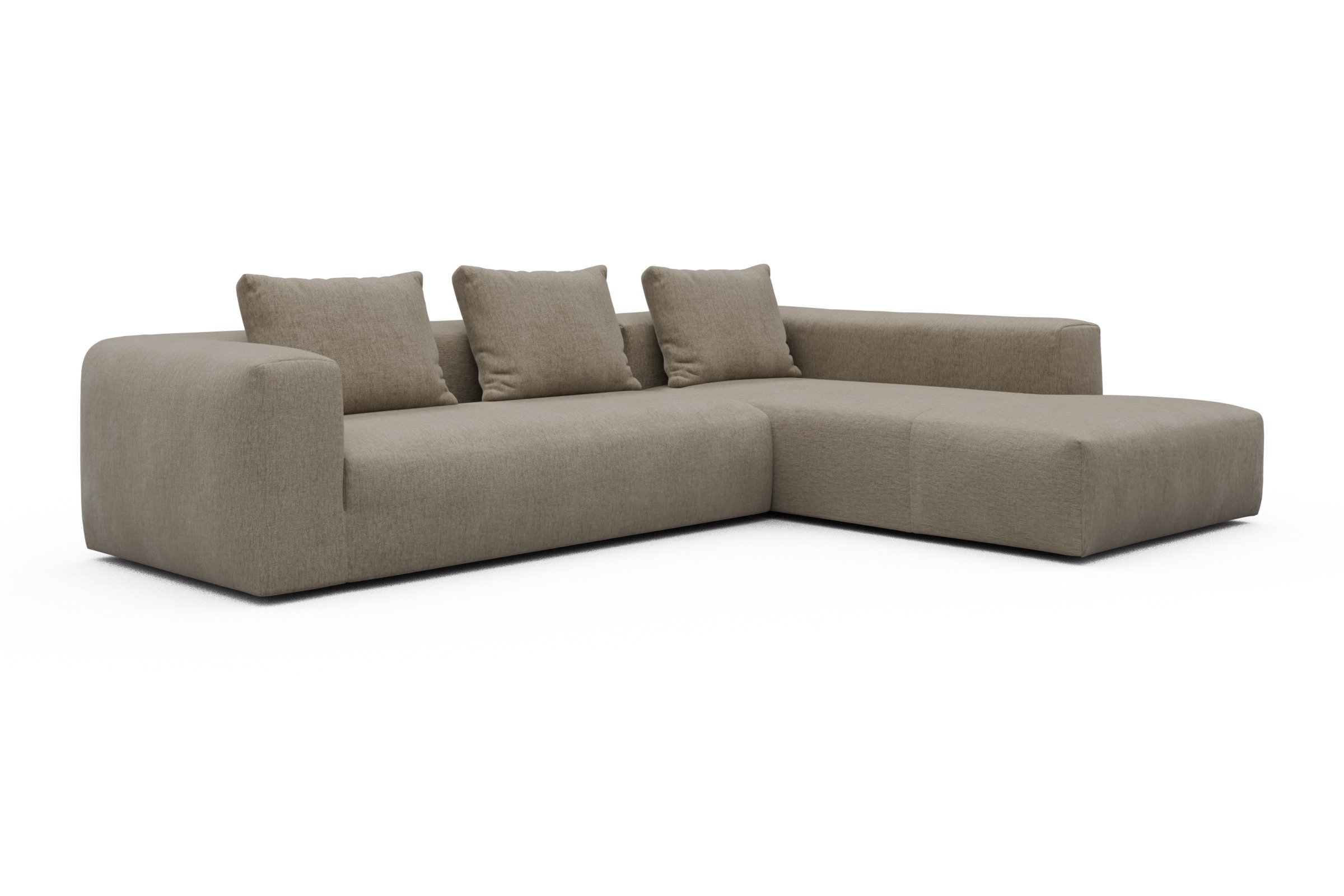 Ecksofa Fred Relax-Ecke rechts mit 2,5-Sitzer Smooth-Belge