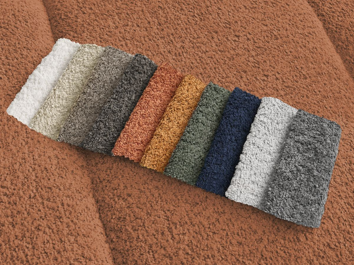 Bobochic Pamira Sofa 5-Sitzer Bouclé-Stoff Orange