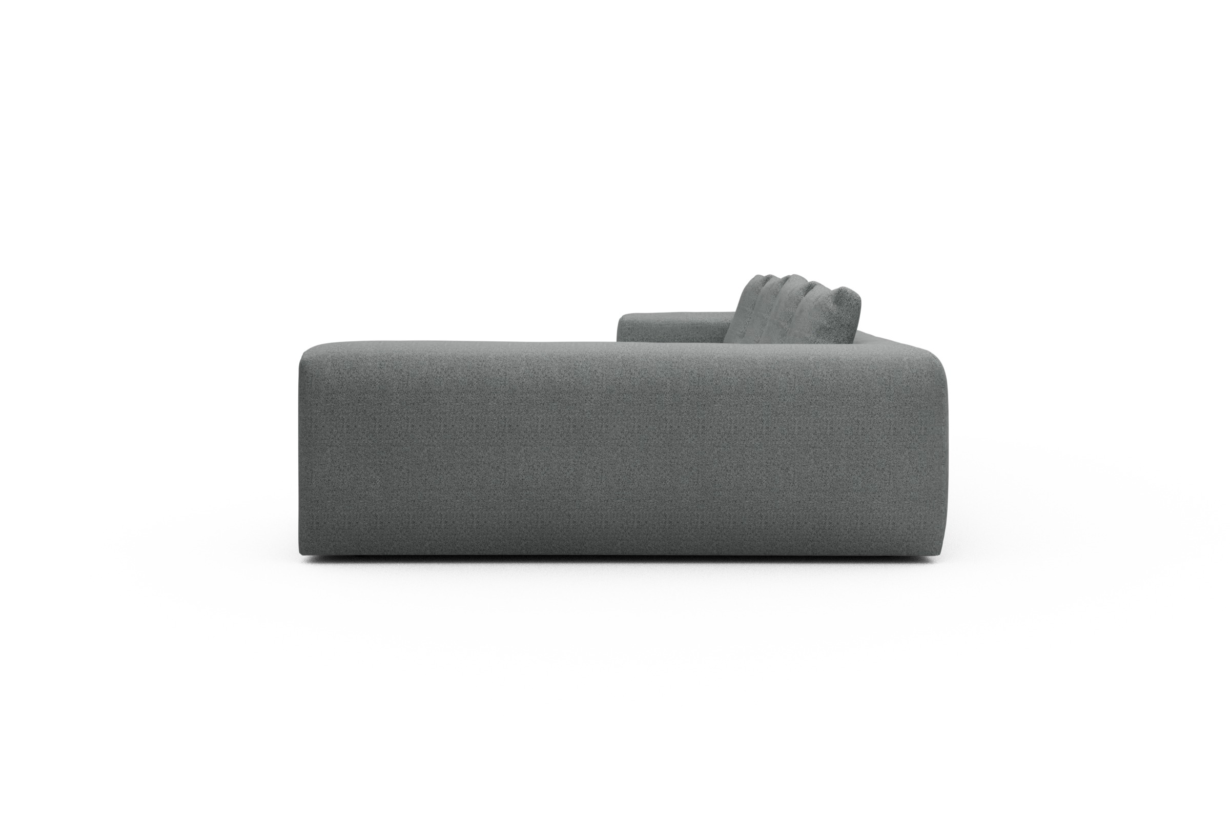 Wohnlandschaft Fred Chaiselongue links mit 2-Sitzer und lange Armlehne rechts Aivi-Gravet-Grey