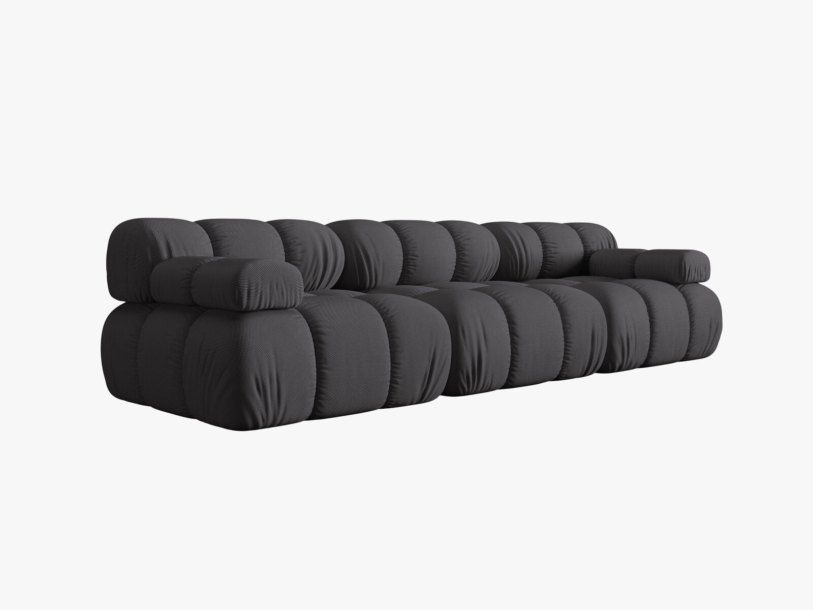 Micadoni Modulares Sofa Bellis 3-Sitzer 3D-Stoff Sonic Espresso