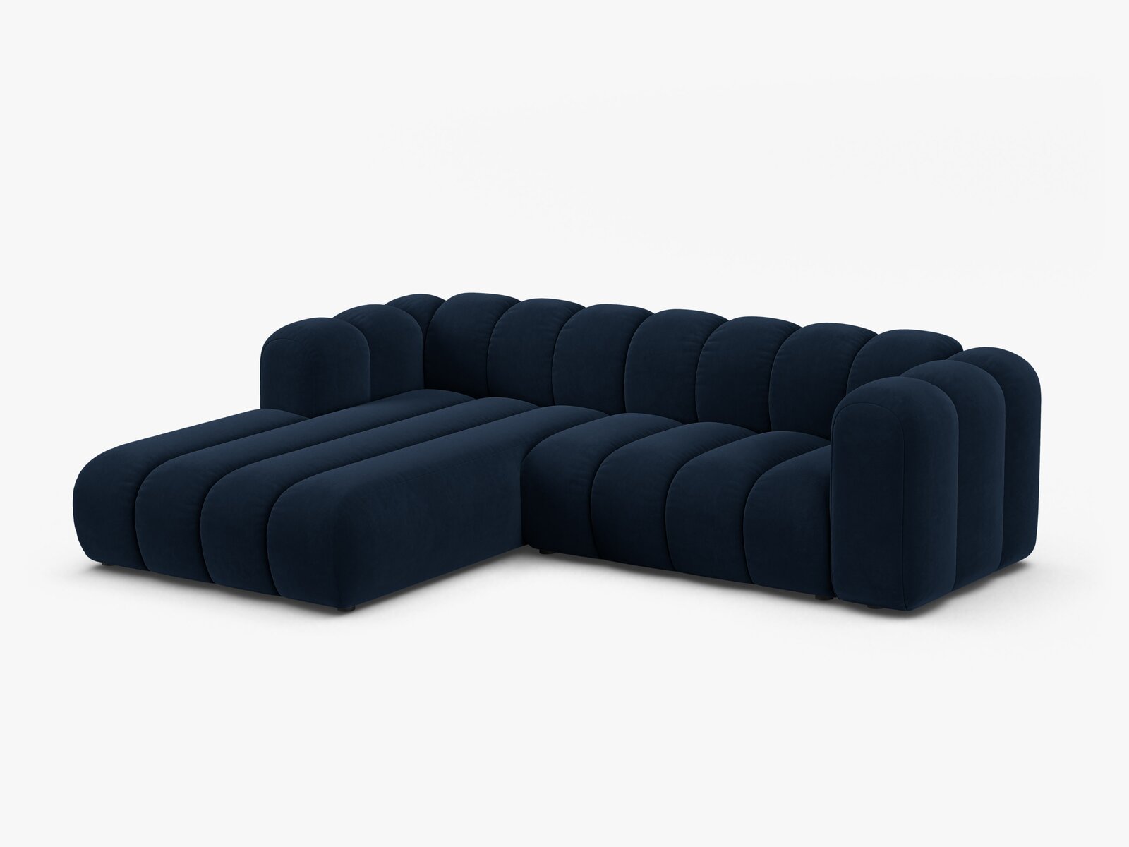 Micadoni Modulares Ecksofa Lupine 4-Sitzer mittelgroß Links Samt Salvador Königsblau