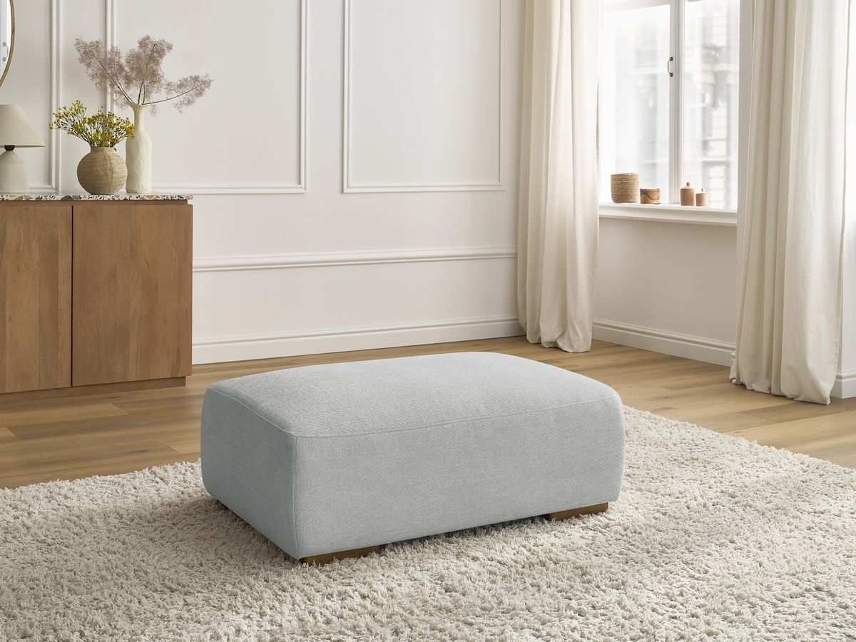 Bobochic Sidonie Pouf Melange-Stoff Hellgrau