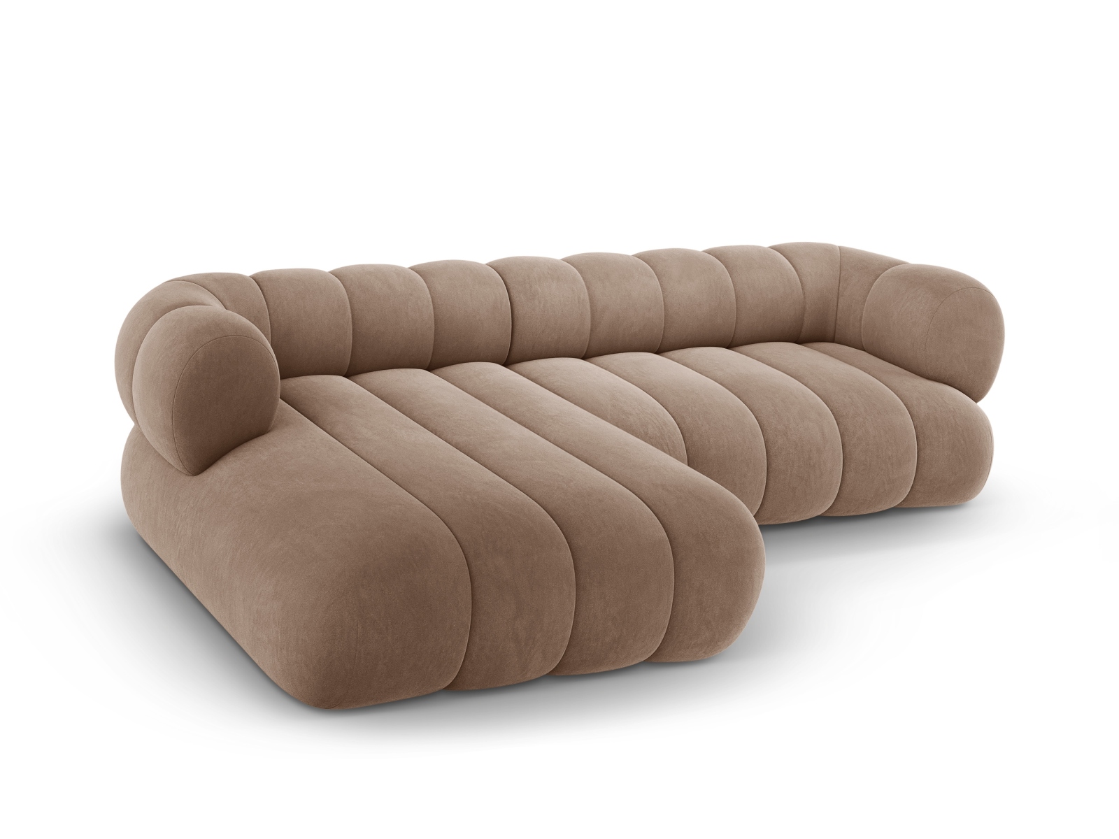 Cosmopolitan Design Ecksofa Koge 5-Sitzer Samt Vogue Dunkelbeige Links