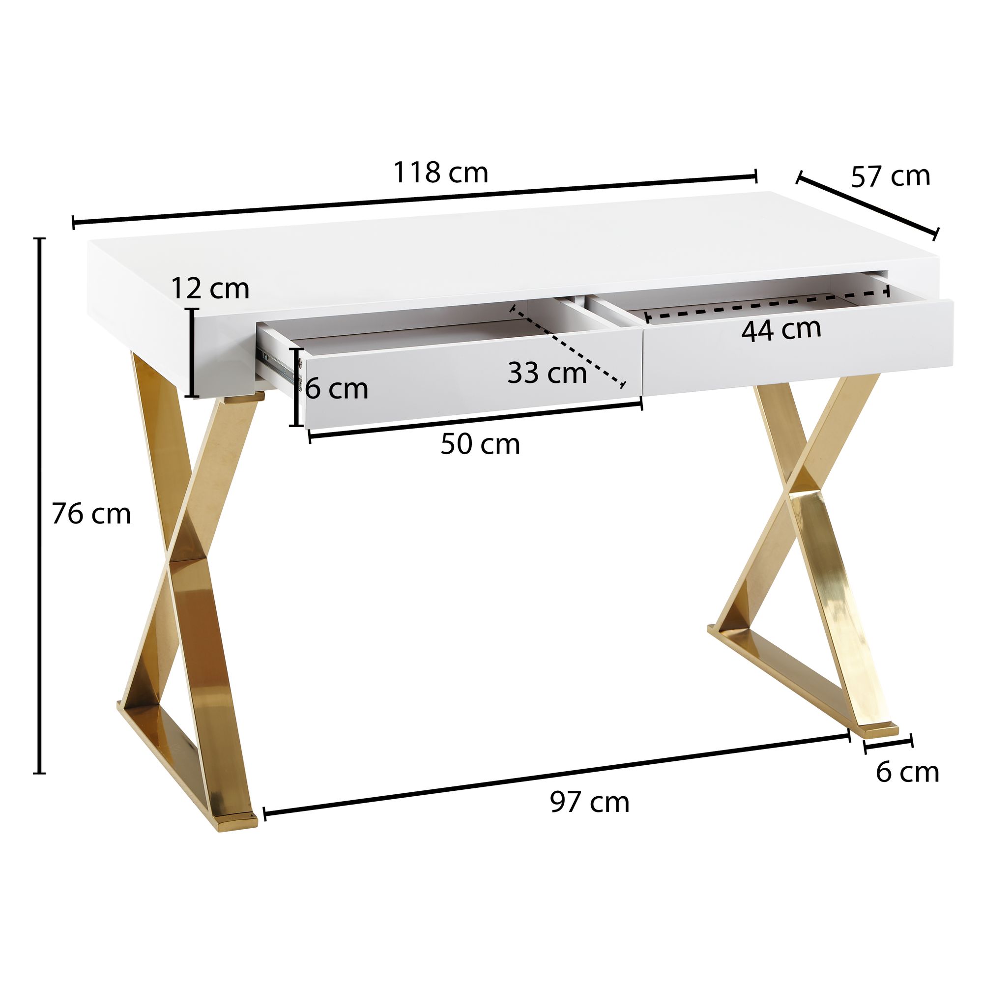 Schreibtisch Runavik Weiß 118 × 57 × 76 cm
