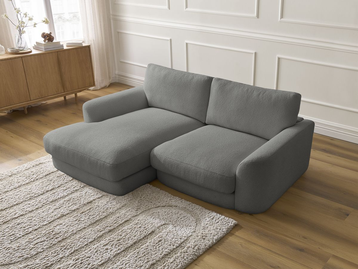 Bobochic Leonore Ecksofa Bouclé-Stoff Dunkelgrau Ecke links