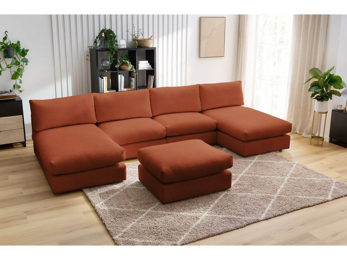 Bobochic Paris Wohnlandschaft Bouclé-Stoff Orange
