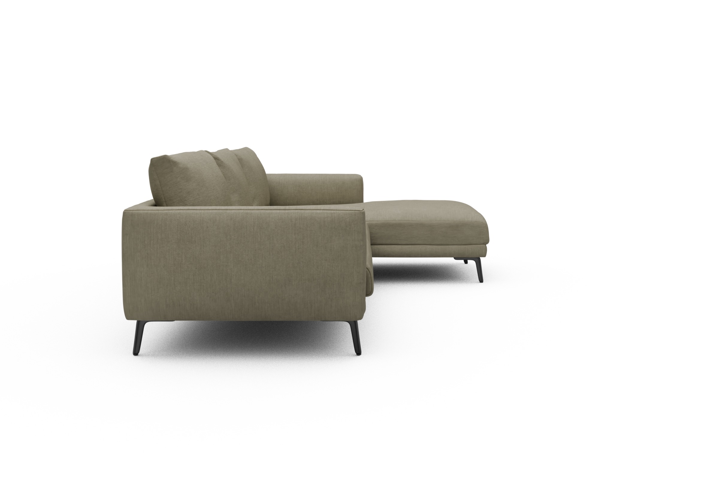 Ecksofa Karl Chaiselongue rechts mit 2,5-Sitzer Vivus-Dusty-Sand