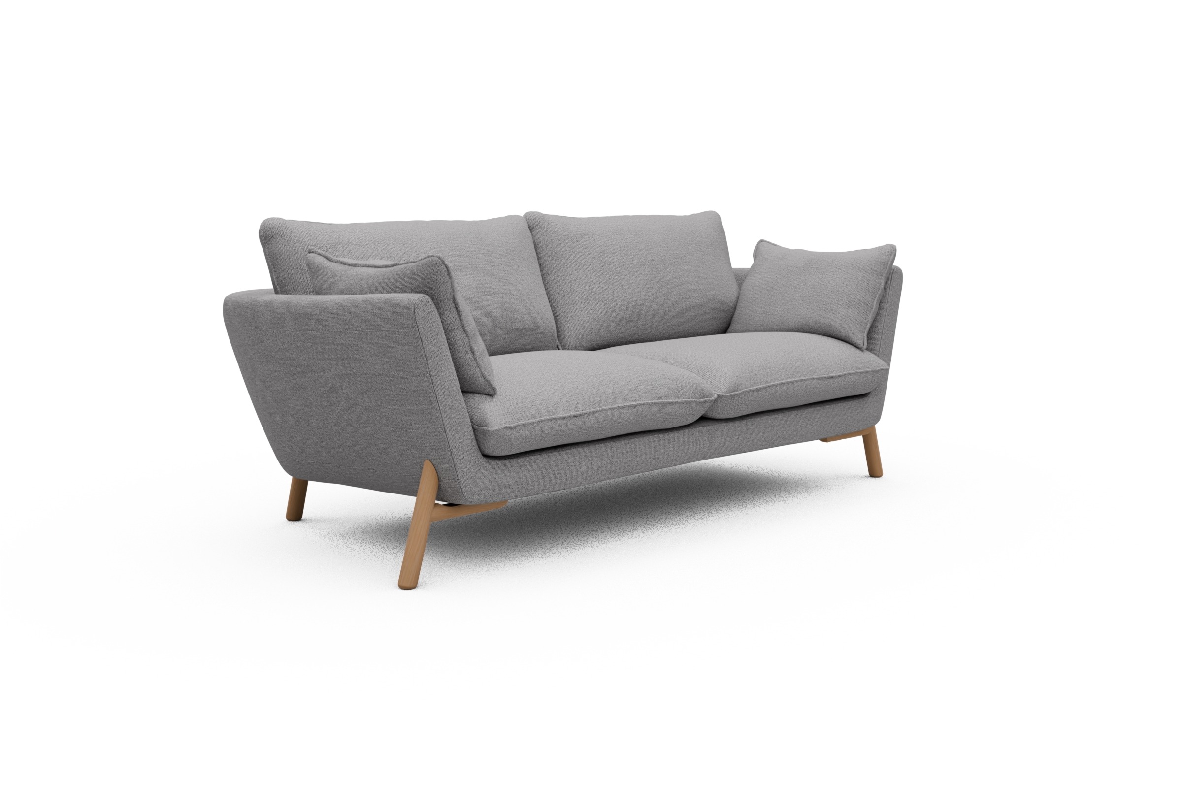 Sofa Emil 2-Sitzer Beinfarbe Eiche Natur Sama-Grey