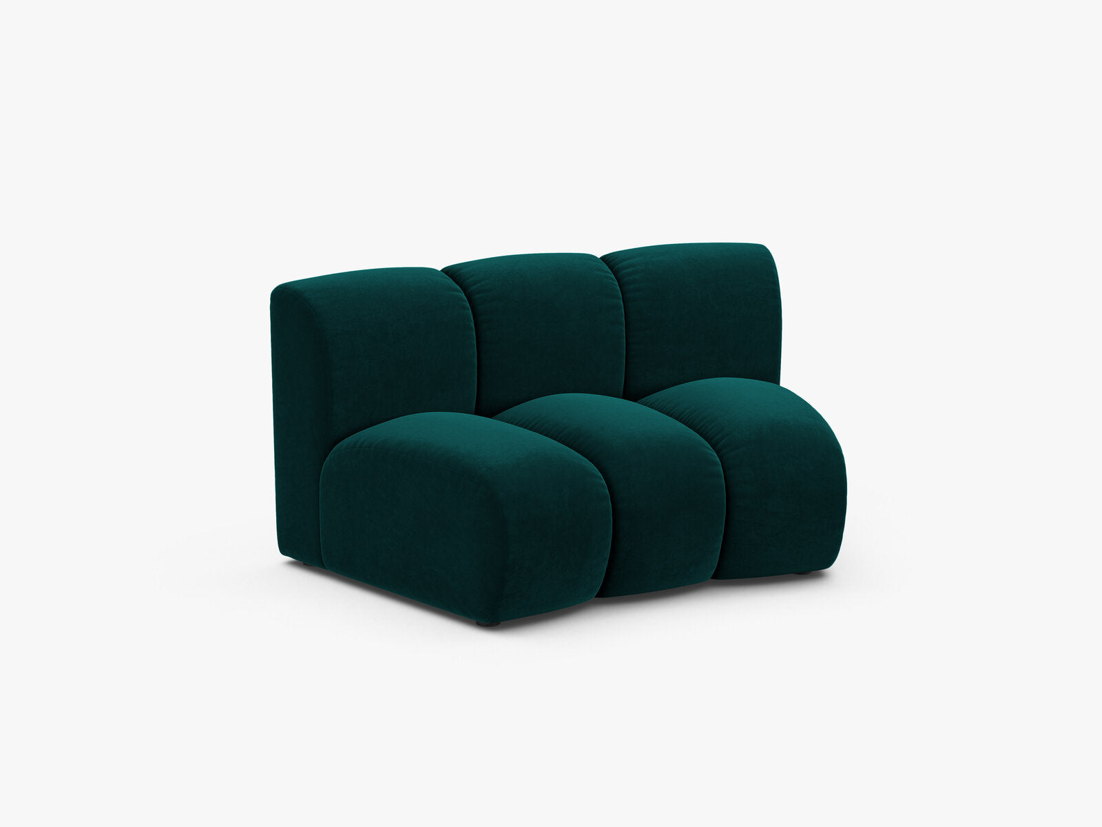 Micadoni Modul Armlos Lupine 1-Sitzer Large Samt Venus Dunkel Petrol