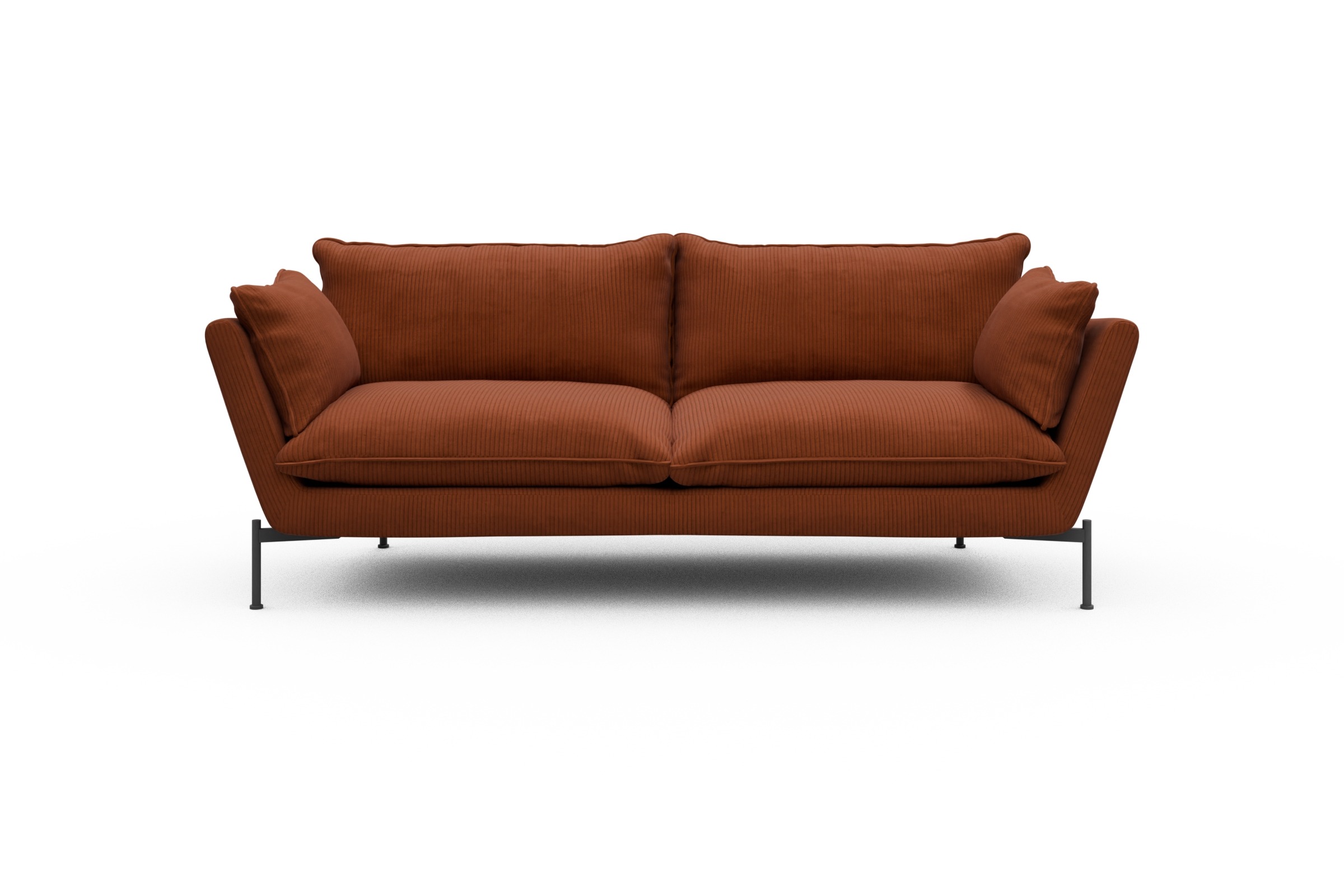 Skandi Home Sofa Anton PREMIUM 3-Sitzer Corduroy-Burnt-Orange moebelfaktor