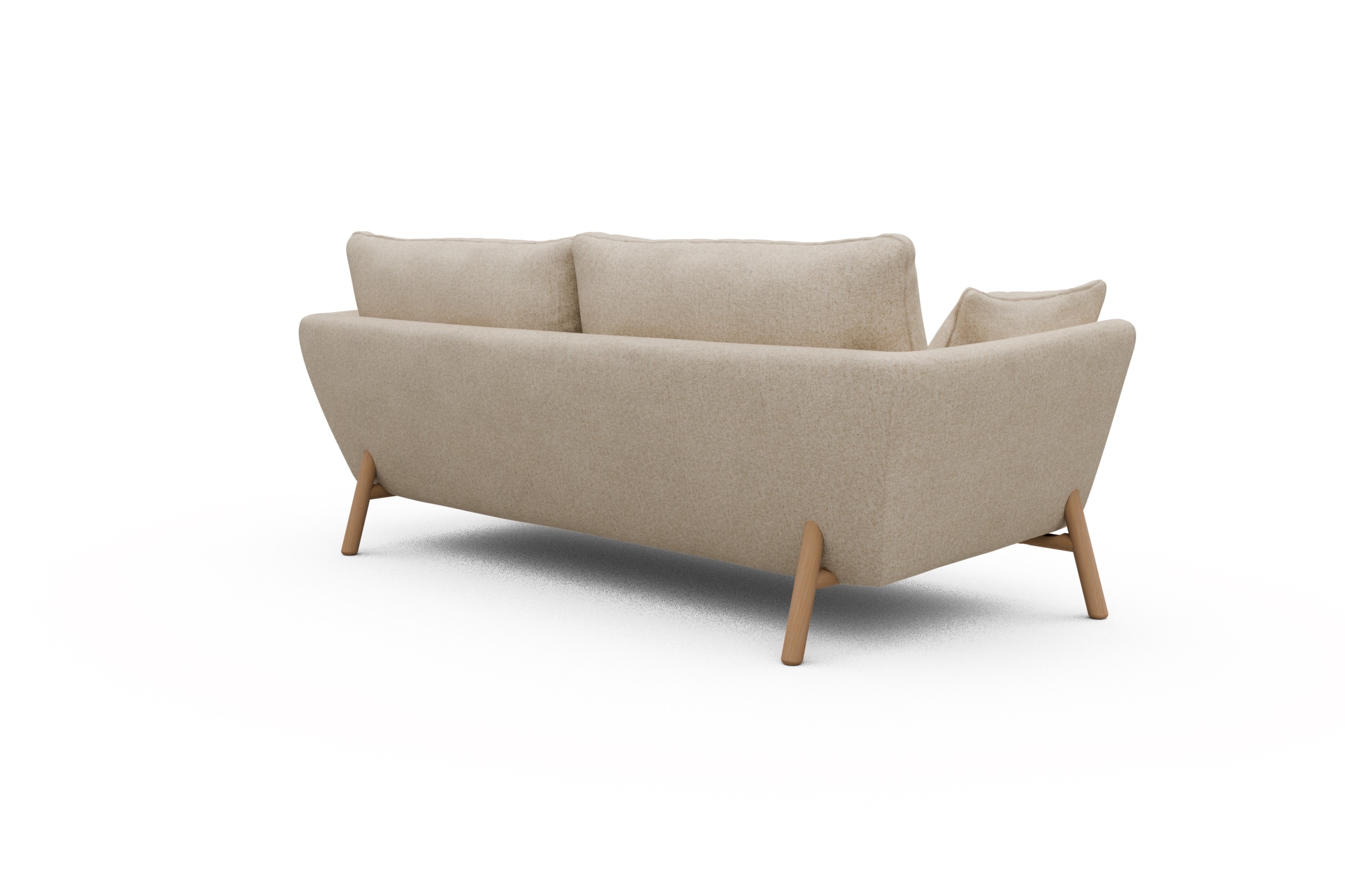 Sofa Emil 3-Sitzer Beinfarbe Eiche Natur Casone-Natural-Beige