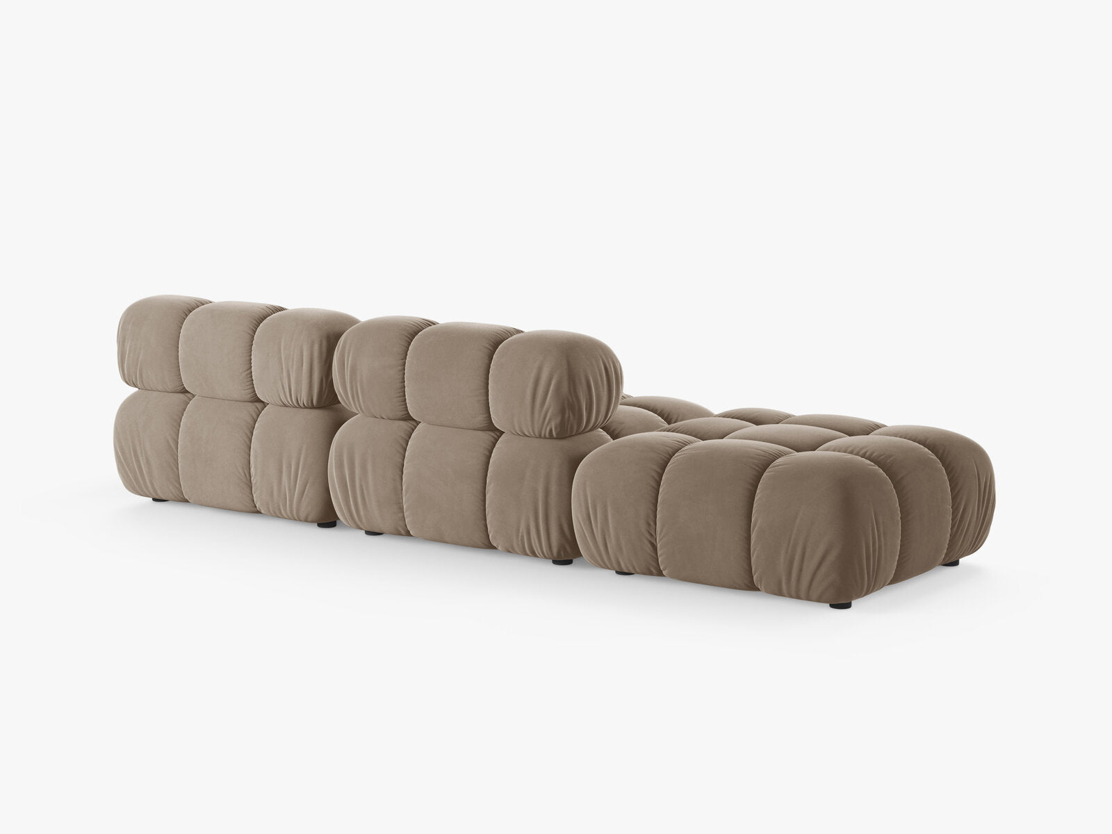 Micadoni Modulares Sofa Bellis 4-Sitzer Links Samt Bluvel Cappuccino