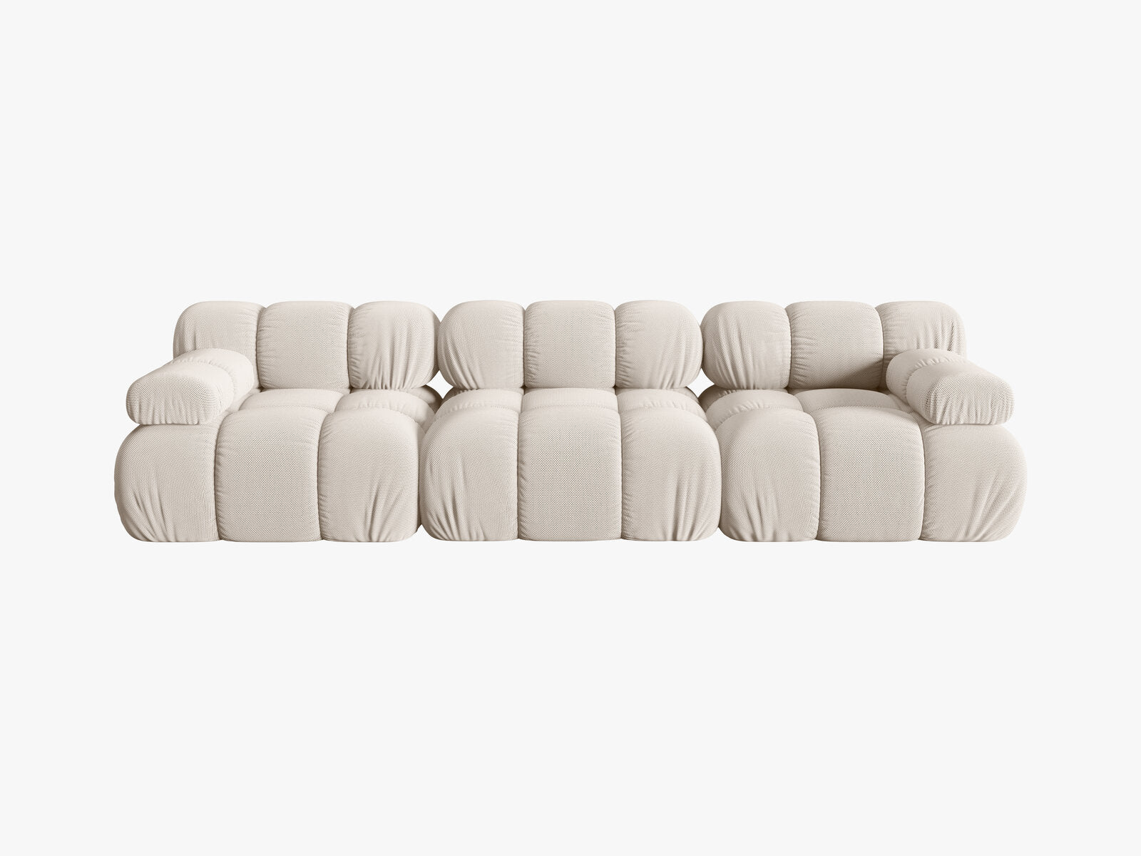 Micadoni Modulares Sofa Bellis 3-Sitzer 3D-Stoff Sonic Helles Beige
