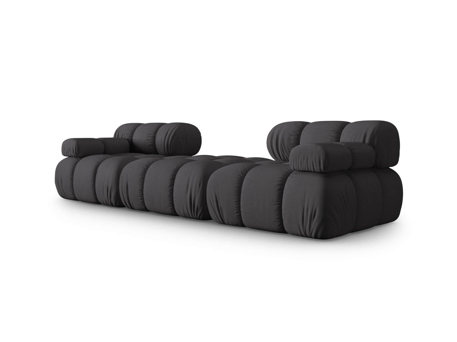 Micadoni Modulares Sofa Bellis 3-Sitzer mit flachem Modul 3D-Stoff Sonic Espresso