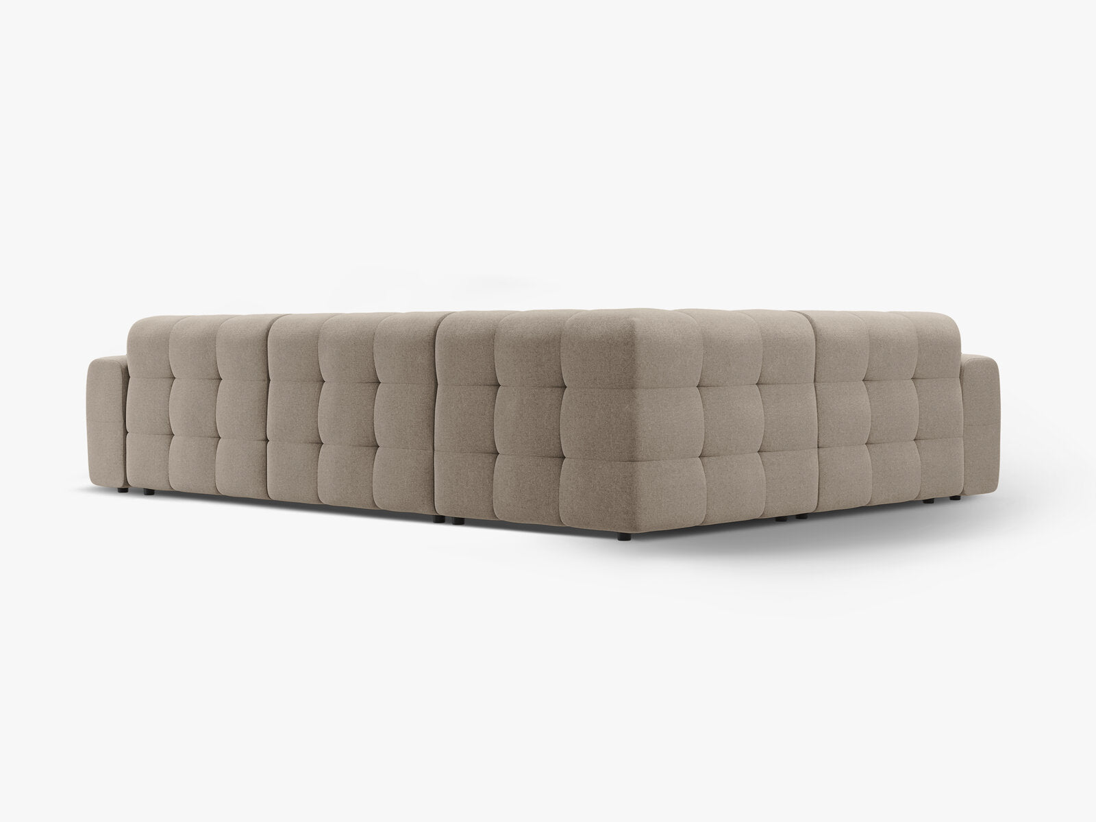 Micadoni Ecksofa Kendal 6-Sitzer Links Strukturierter Stoff Dunkelbeige