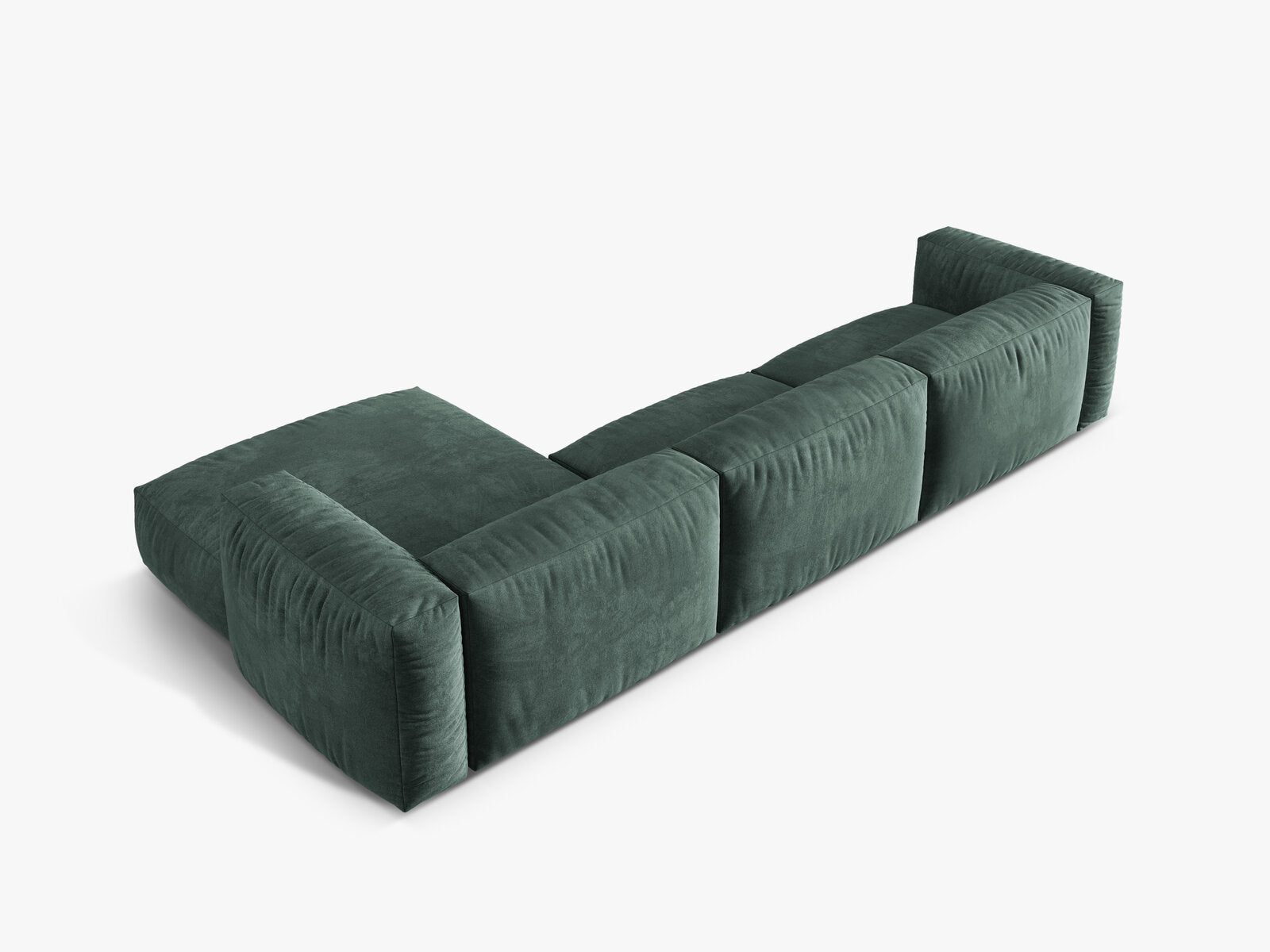 Micadoni Ecksofa Martina 3-Sitzer Rechts Samt Vogue Petrol