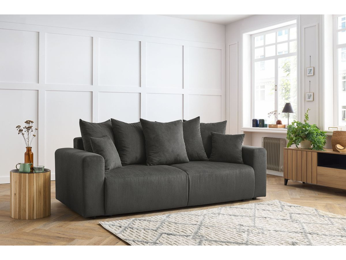 Bobochic Envy Sofa 3-Sitzer Cordsamt Dunkelgrau