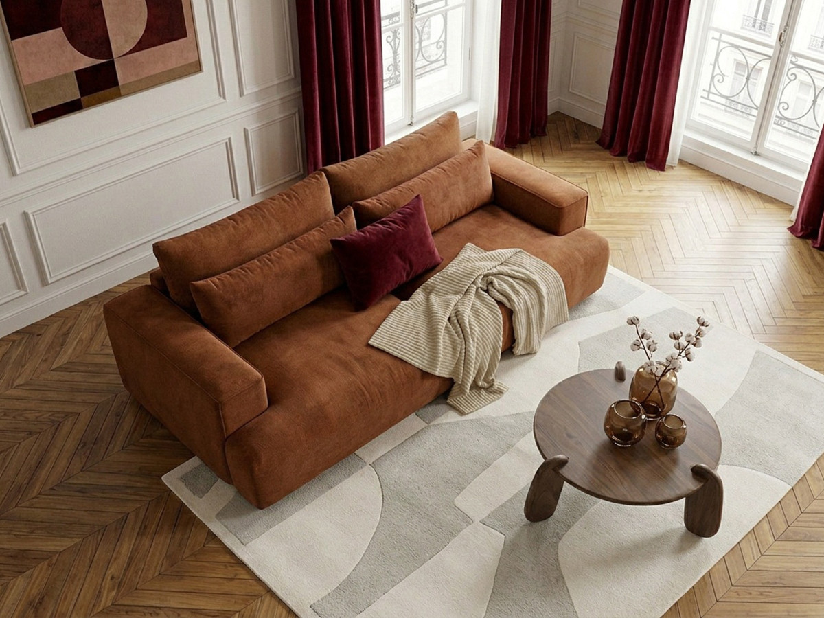 Bobochic Twiny Sofa 3-Sitzer Stoff Orange