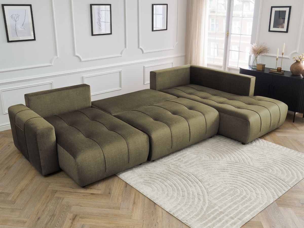 Bobochic Arsene Wohnlandschaft Samt Grün Ecke links