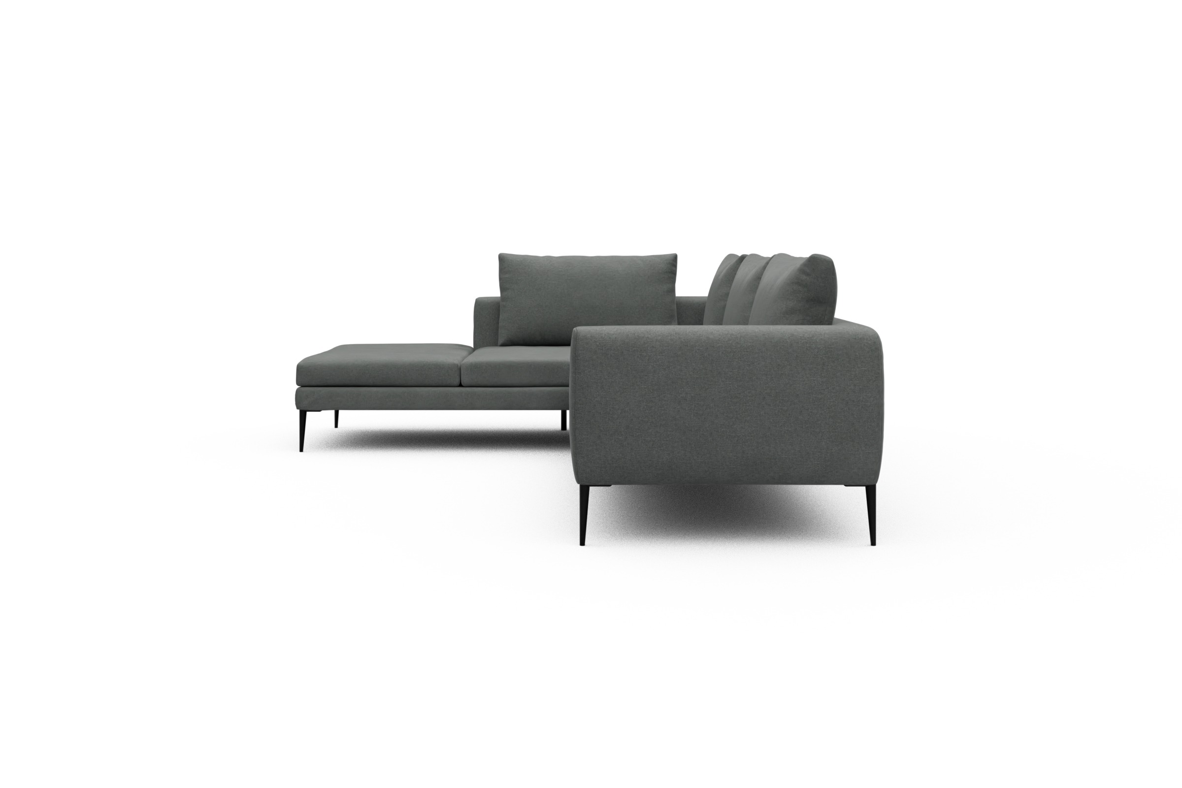 Ecksofa Paul Relax-Ecke rechts mit 3-Sitzer Satya-Steel