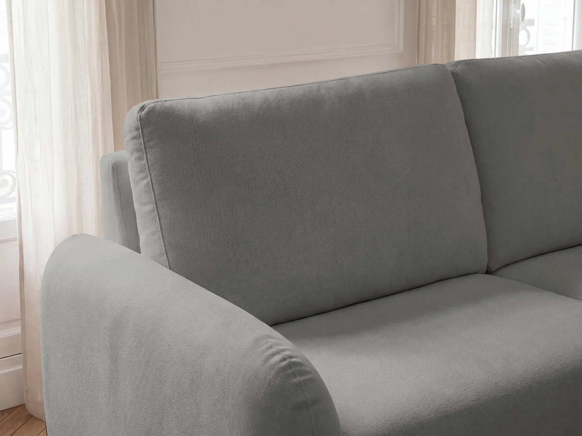 Bobochic Kenan Schlafsofa 3-Sitzer Stoff Dunkelgrau, Liegefläche 140 × 196 cm