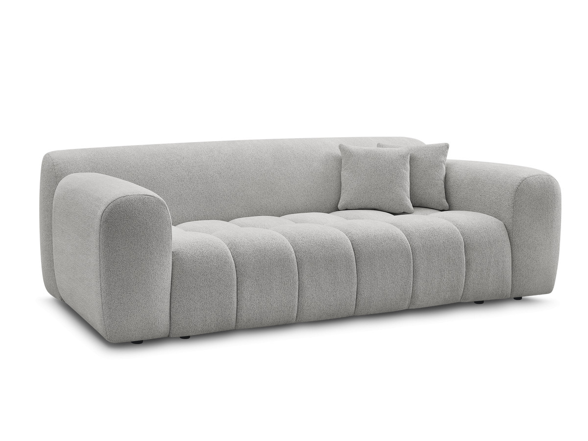 Bobochic Melisse Sofa 3-Sitzer Melange-Stoff Hellgrau