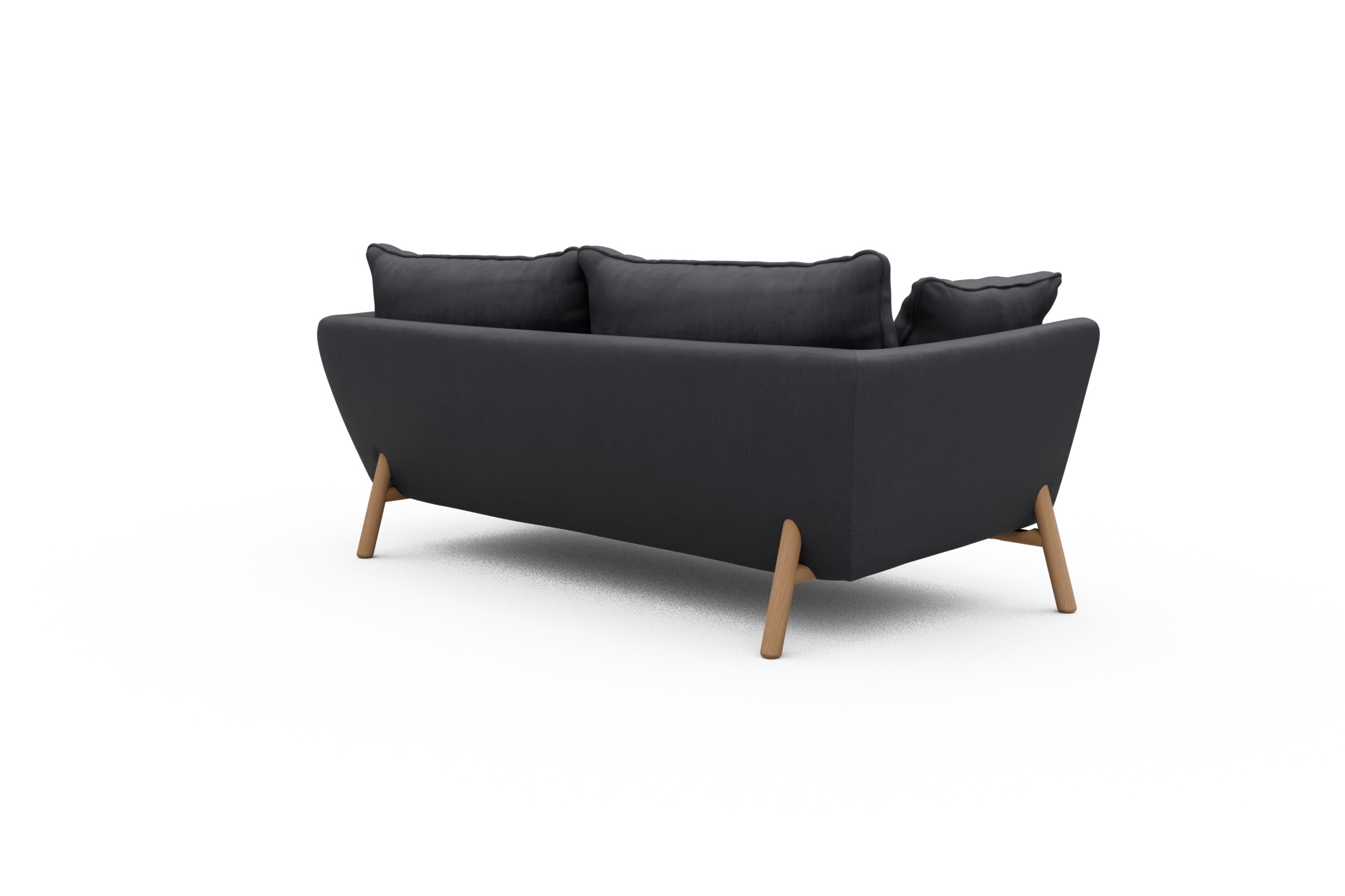 Sofa Emil PREMIUM 2-Sitzer Beinfarbe Eiche Natur Cordufine-Slate-Grey