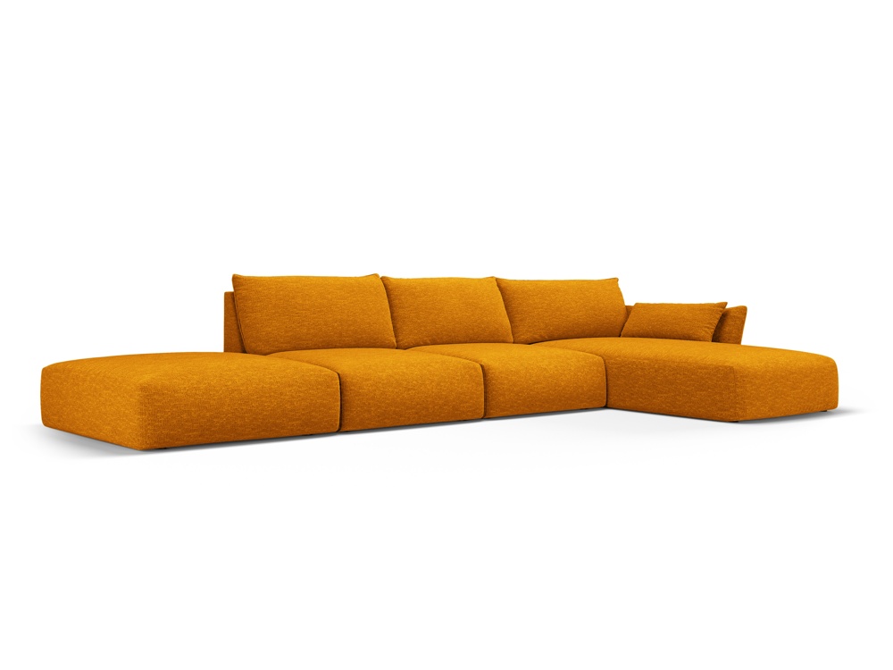 Cosmopolitan Design Ecksofa Matera 5-Sitzer offen Chenille Eden Senf Rechts