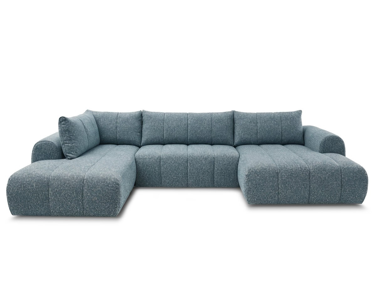 Bobochic Nesty Wohnlandschaft Melange-Stoff Blau Ecke rechts