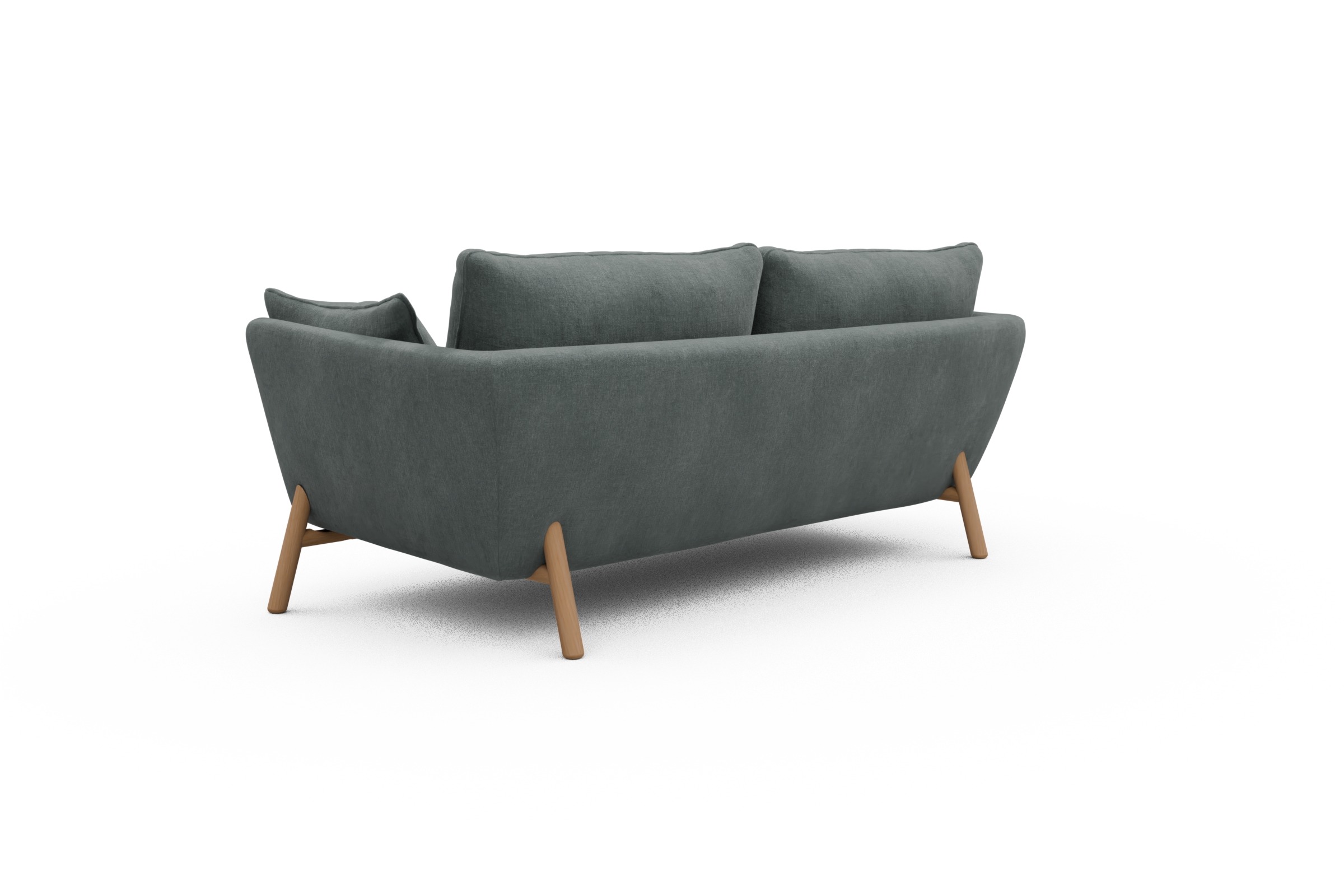 Sofa Emil 2-Sitzer Beinfarbe Eiche Natur Smooth-Silver-Grey