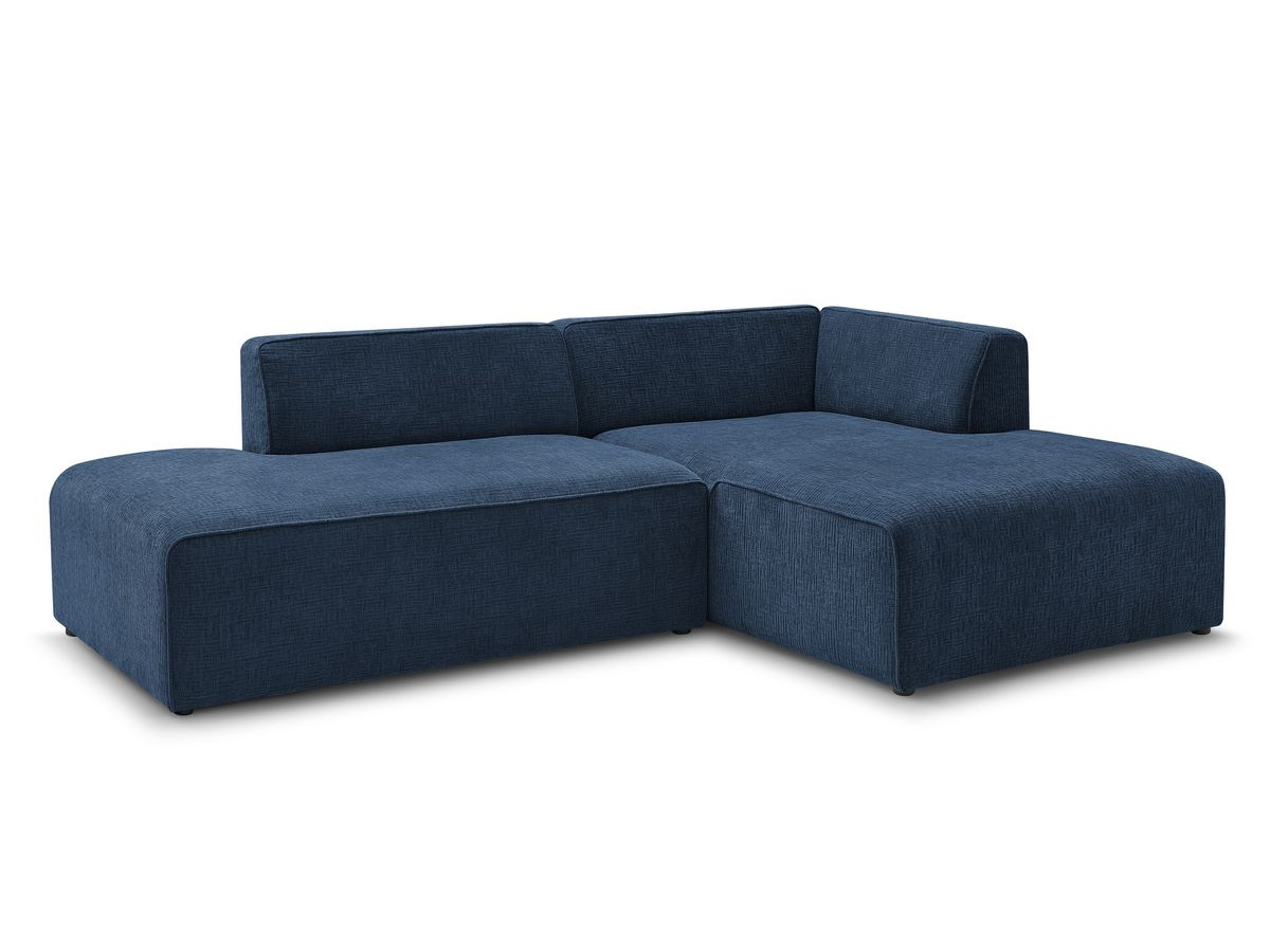 Bobochic Megeve Ecksofa Strukturstoff Dunkelblau Ecke rechts
