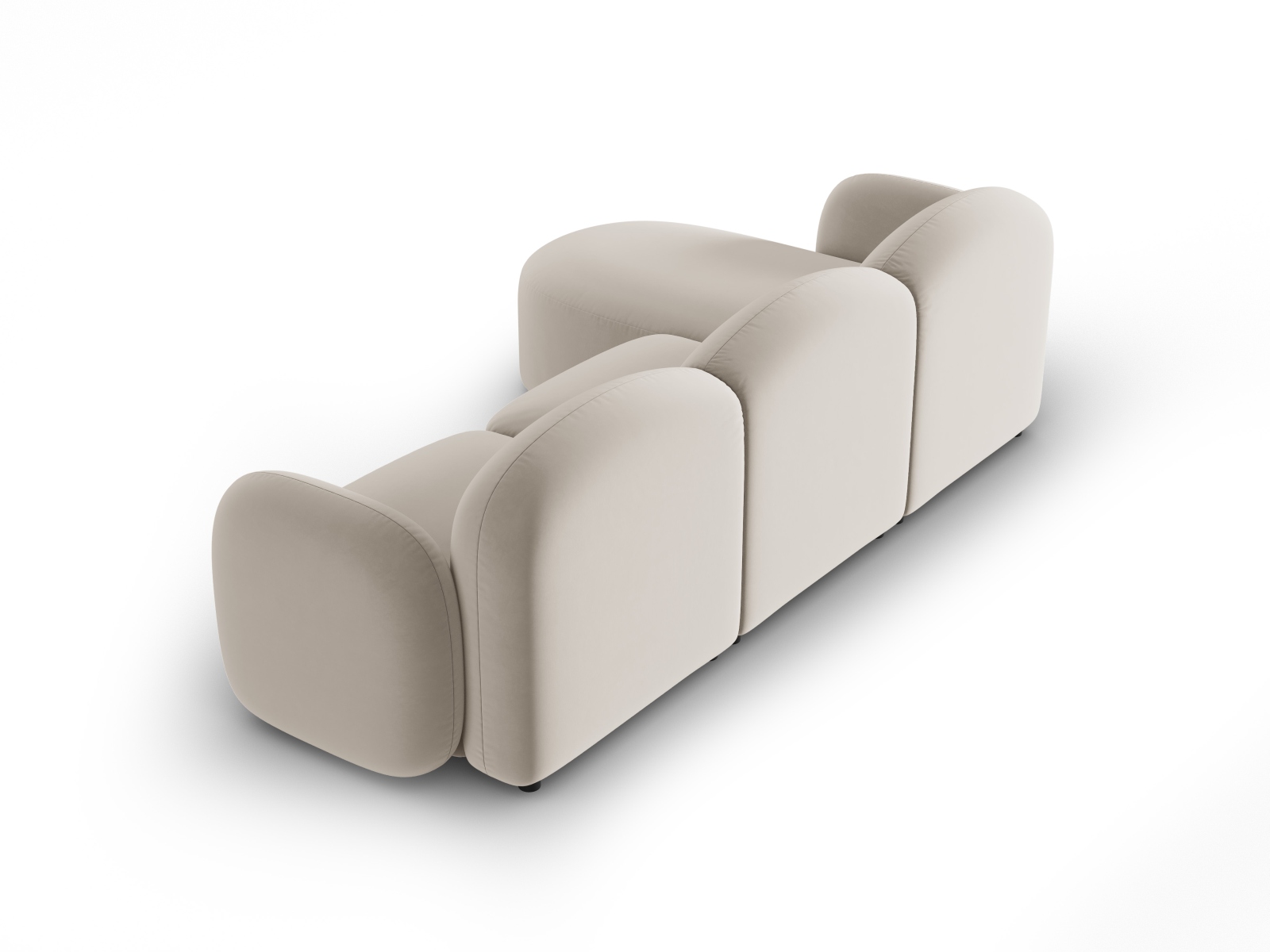 Micadoni Ecksofa Blair 4-Sitzer Rechts Samt Casino Hellbeige